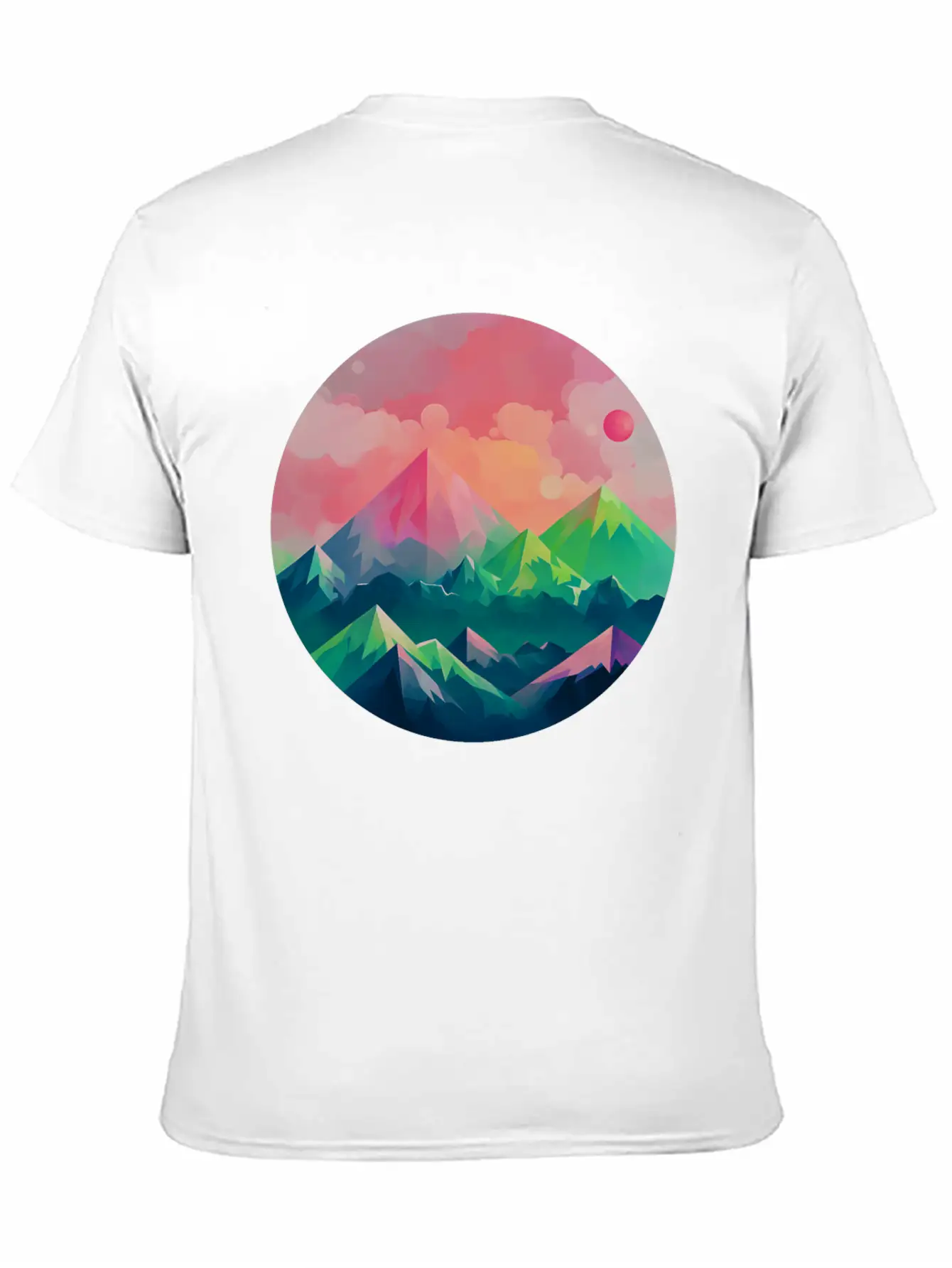 Nature's Kaleidoscope: Contemporary Mountain Lightweight Cotton T-Shirt – Daily Comfort Graphic Shirt