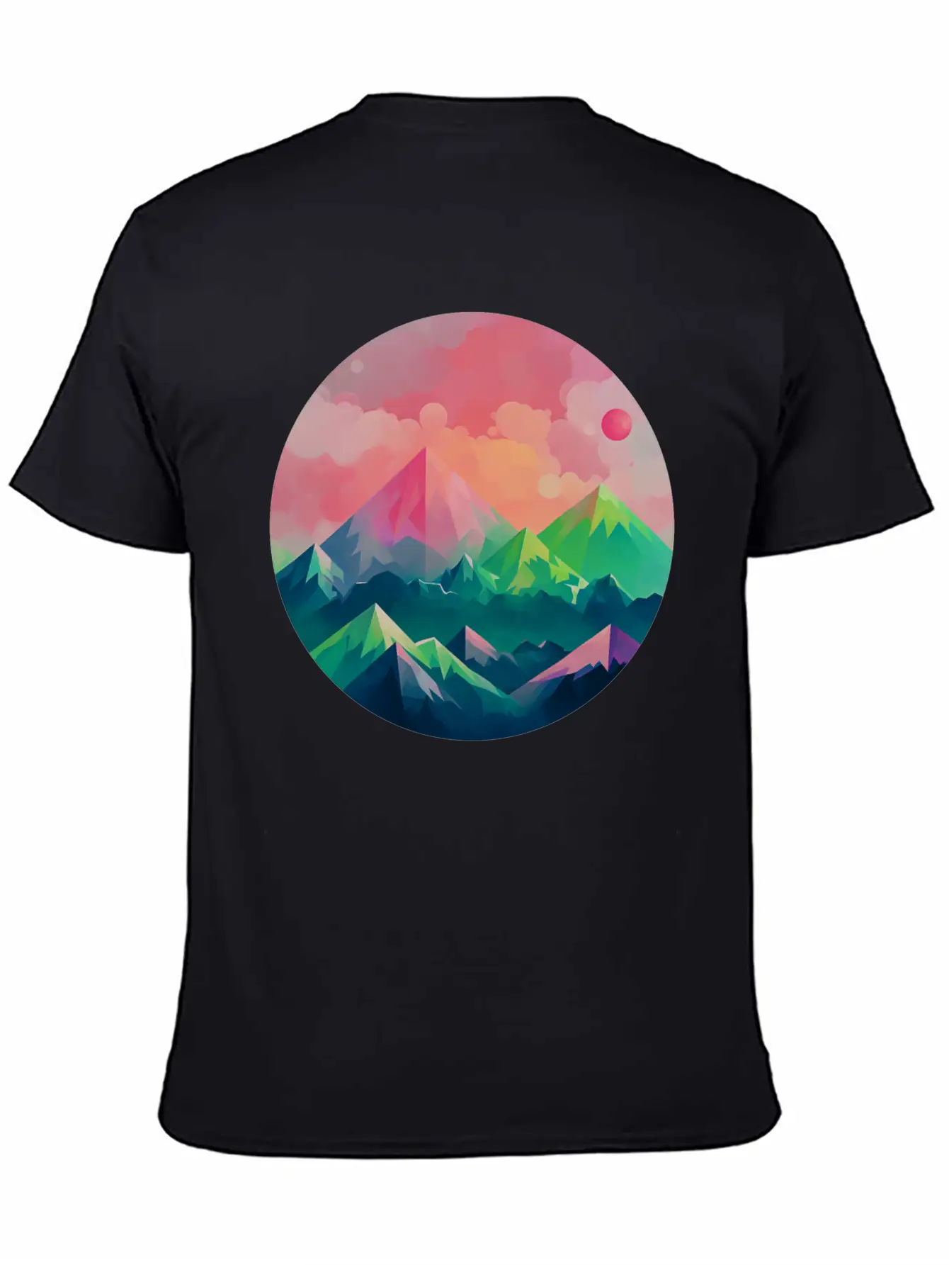Nature's Kaleidoscope: Contemporary Mountain Lightweight Cotton T-Shirt – Daily Comfort Graphic Shirt