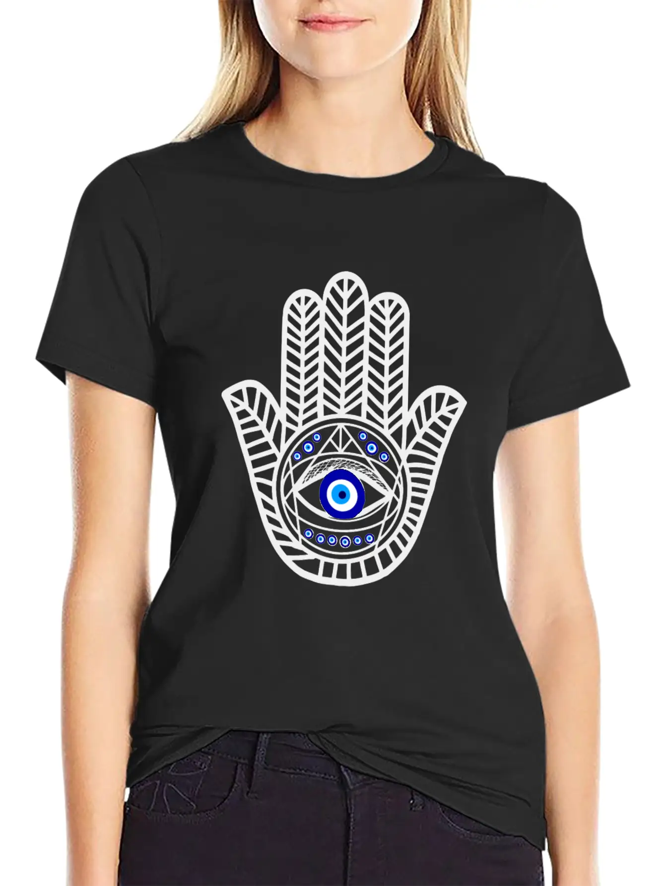 Nazar Turkish Eye Evil Eye Protection Hand Of Hams Soft Cotton Short Sleeve Tee – Unisex Wardrobe Staple