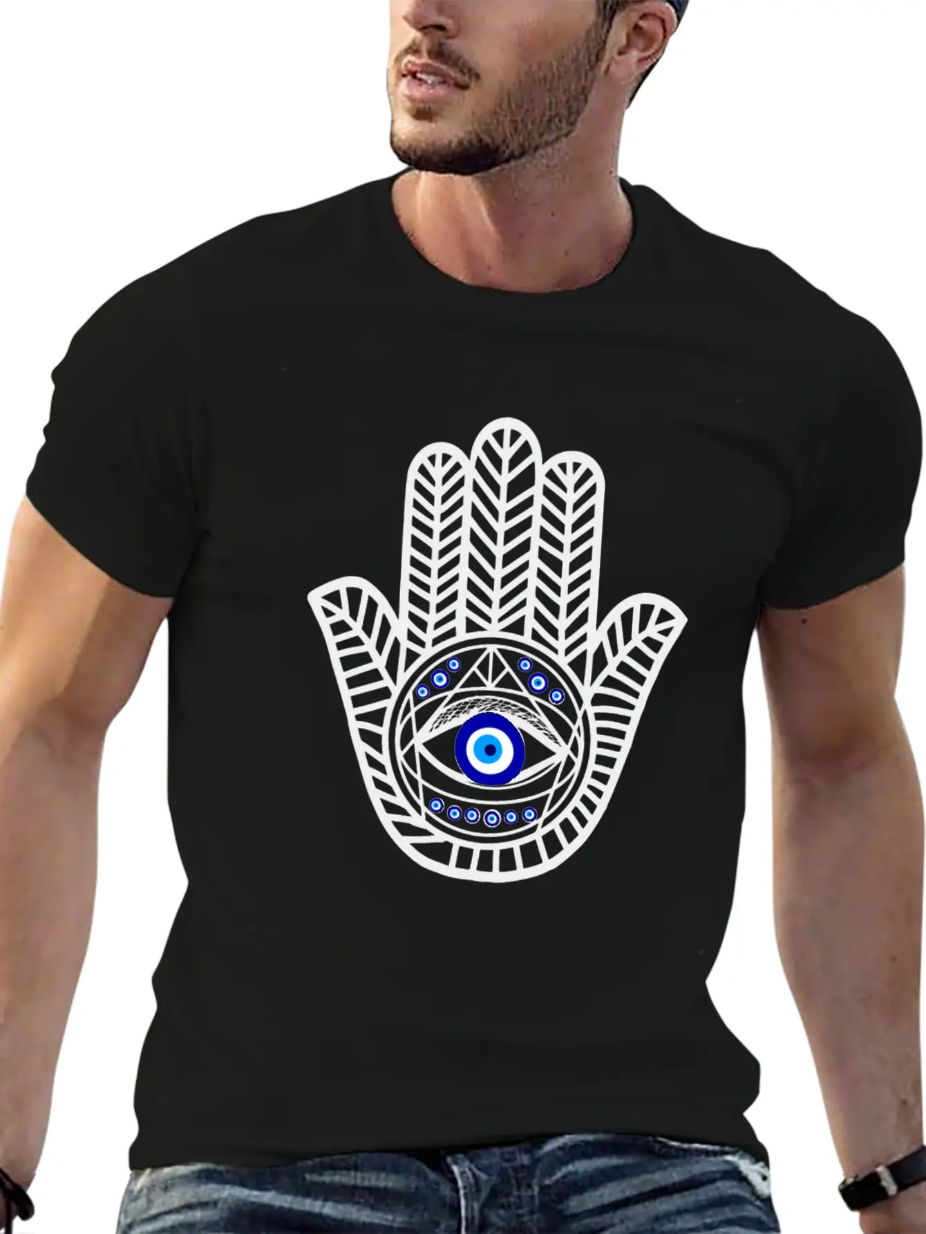 Nazar Turkish Eye Evil Eye Protection Hand Of Hams Soft Cotton Short Sleeve Tee – Unisex Wardrobe Staple