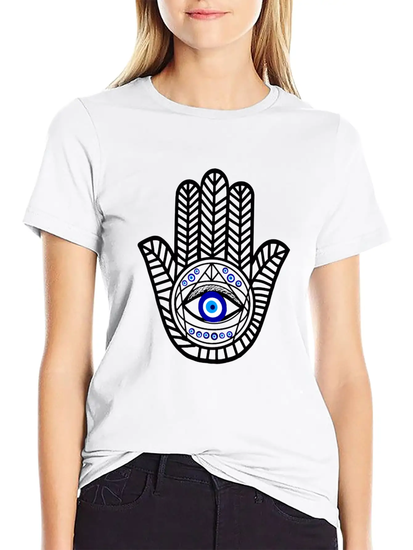 Nazar Turkish Eye Evil Eye Protection Hand Of Hams Soft Cotton Short Sleeve Tee – Unisex Wardrobe Staple