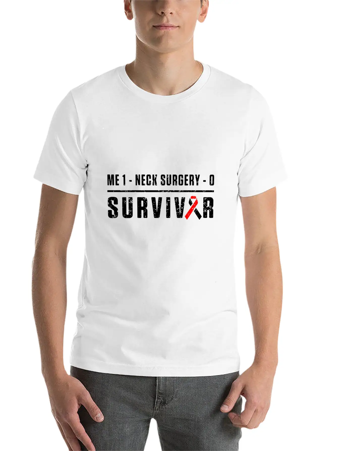 Neck Surgery Score Implant Survivor Recovery Unisex Casual T-Shirt – Clean Design For Daily Comfort