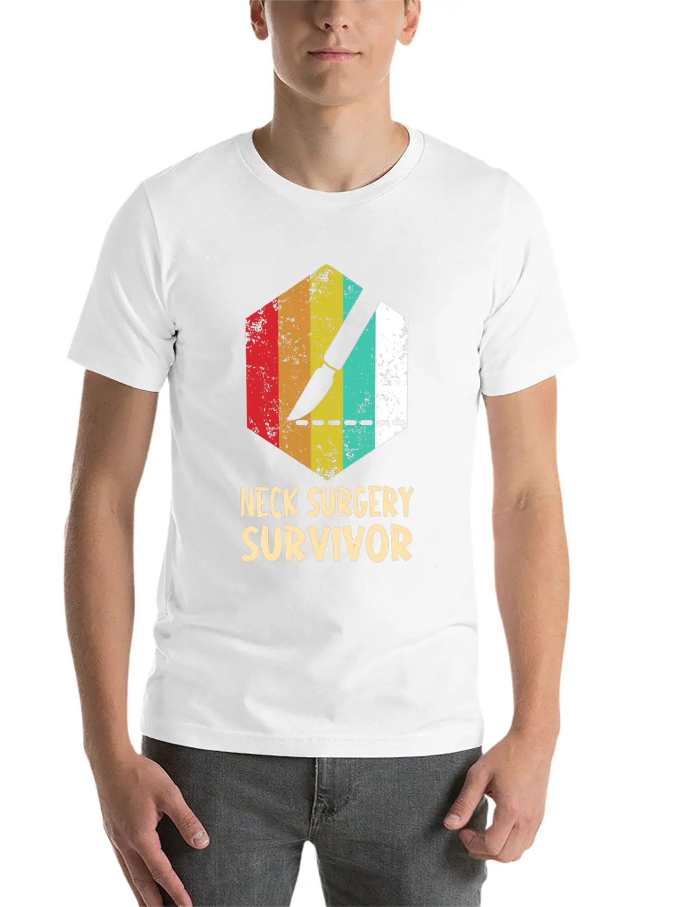 Neck Surgery Succeed Implant Survivor Recovery Basic Graphic T-Shirt – Daily Comfort In Soft Cotton