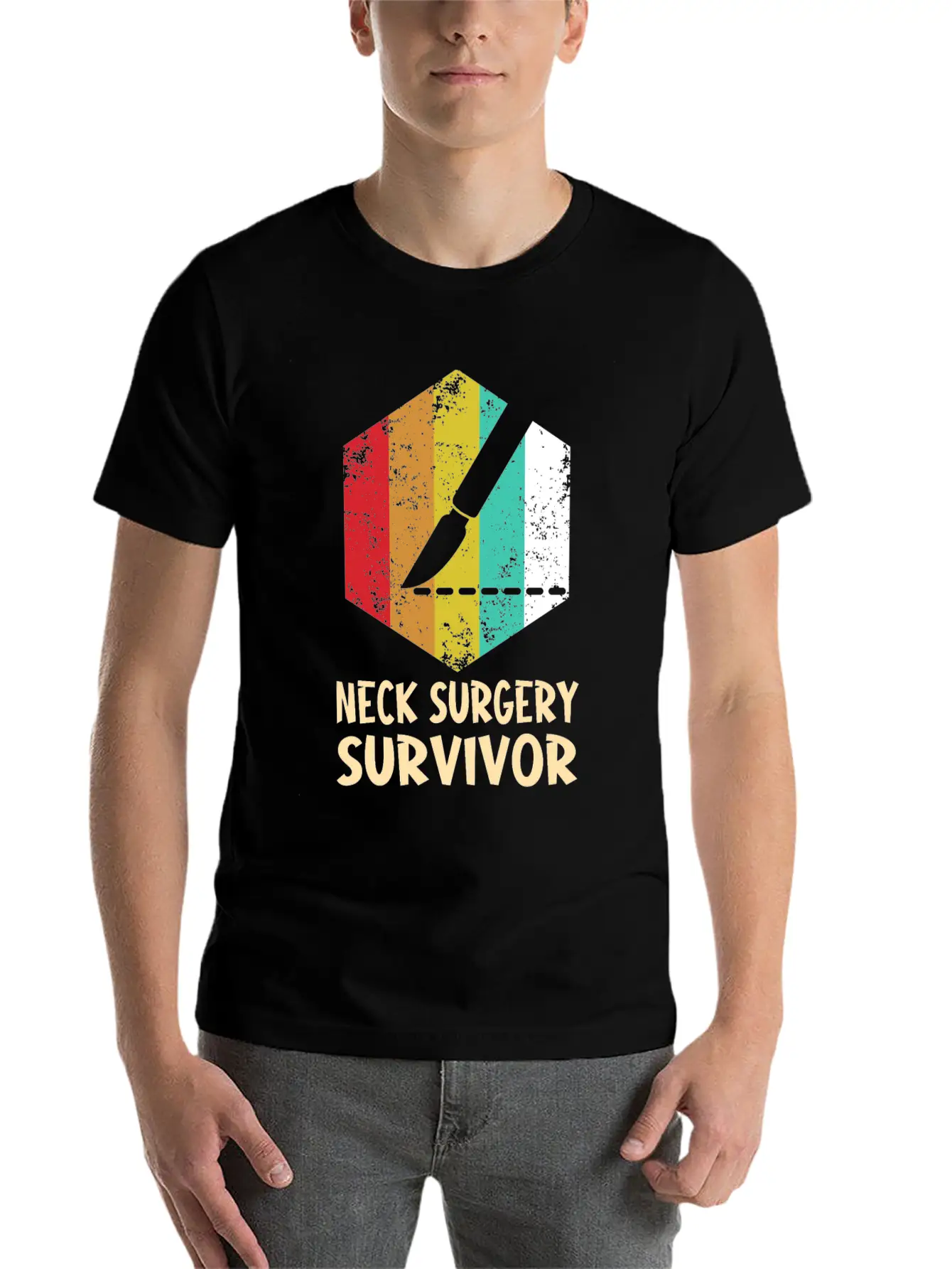 Neck Surgery Succeed Implant Survivor Recovery Basic Graphic T-Shirt – Daily Comfort In Soft Cotton