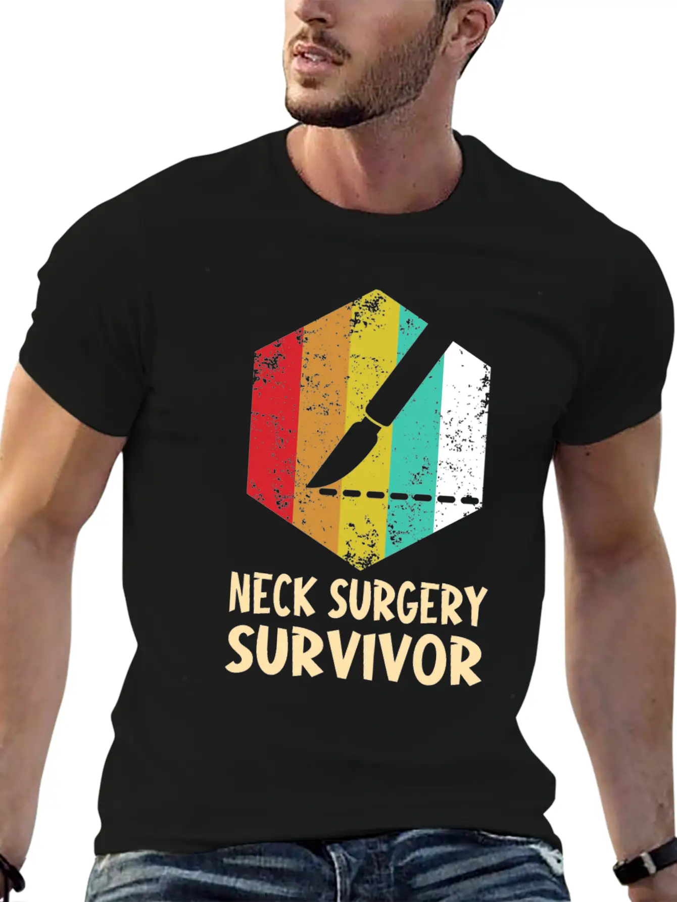 Neck Surgery Succeed Implant Survivor Recovery Basic Graphic T-Shirt – Daily Comfort In Soft Cotton
