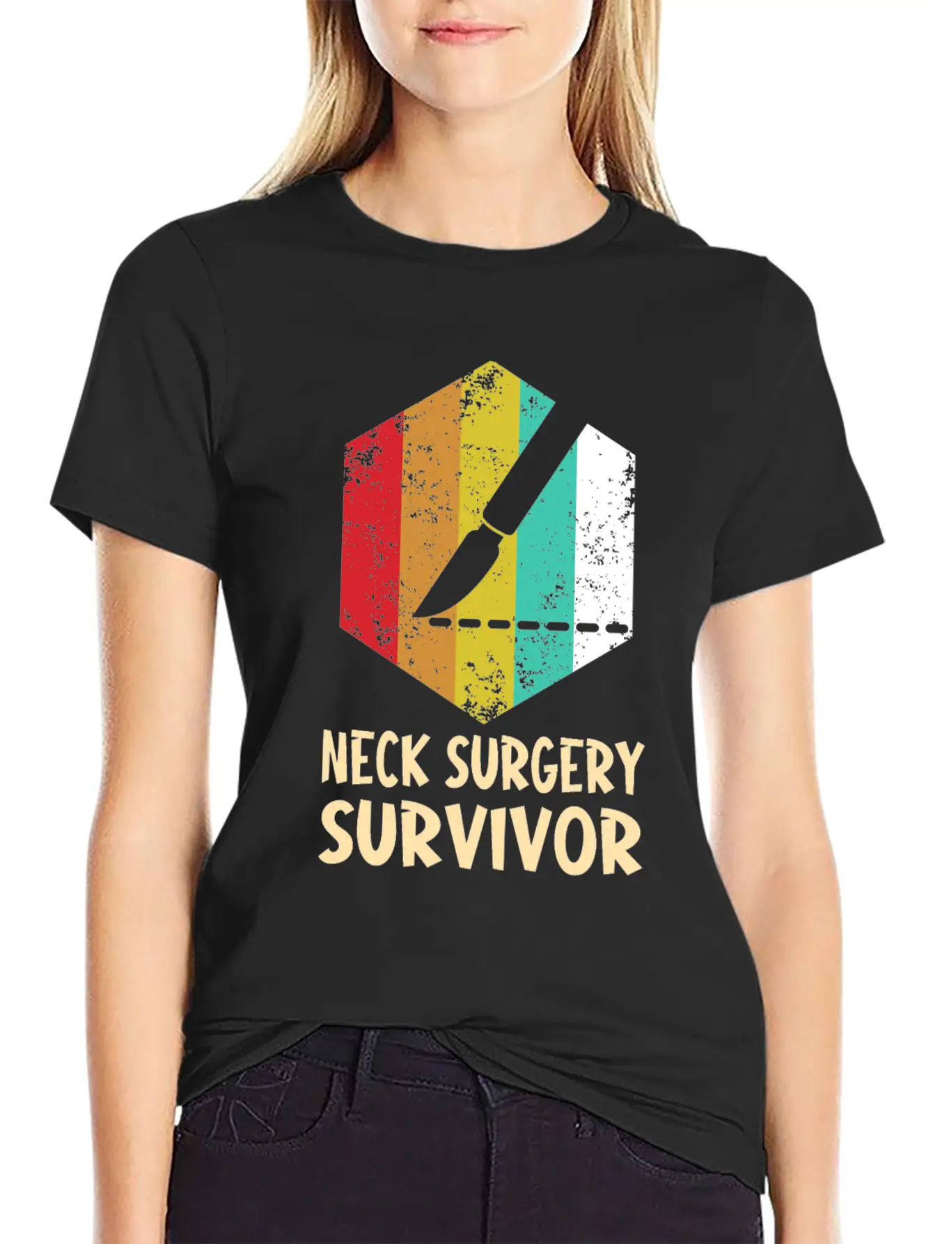 Neck Surgery Succeed Implant Survivor Recovery Basic Graphic T-Shirt – Daily Comfort In Soft Cotton
