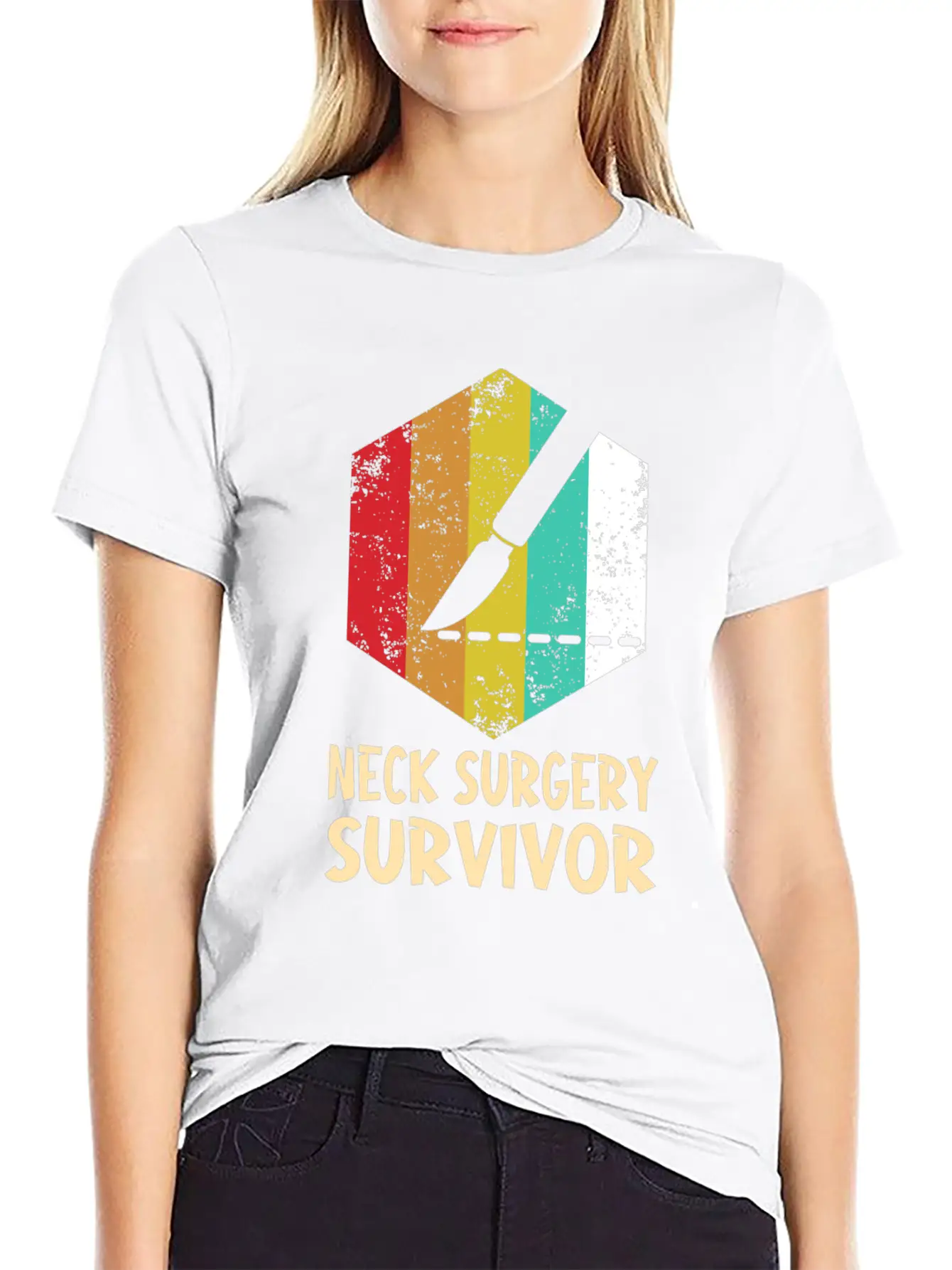 Neck Surgery Succeed Implant Survivor Recovery Basic Graphic T-Shirt – Daily Comfort In Soft Cotton