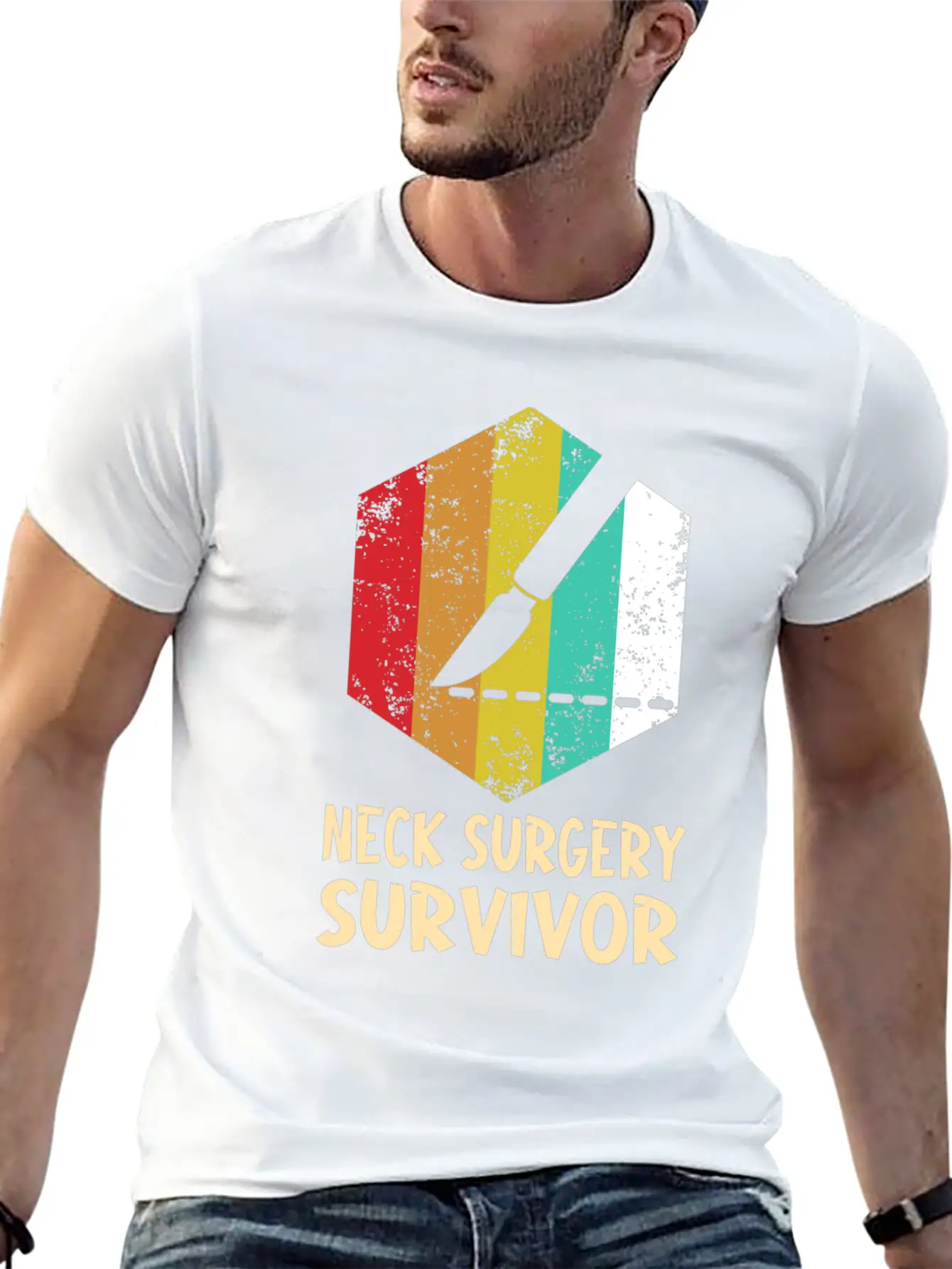 Neck Surgery Succeed Implant Survivor Recovery Basic Graphic T-Shirt – Daily Comfort In Soft Cotton
