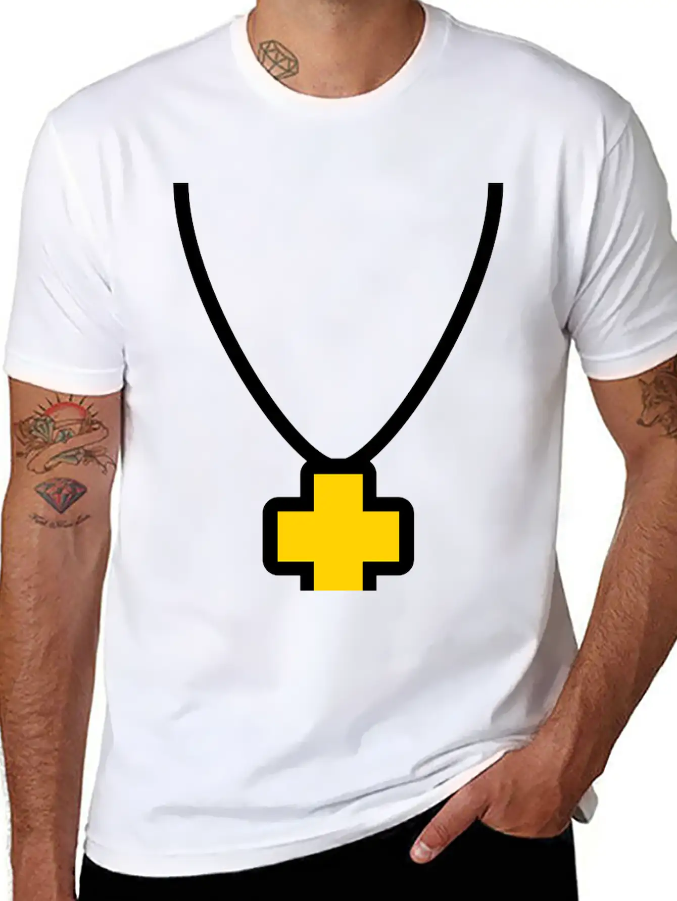 Necklace_cross_2c Essential Cotton Tee For Daily Outfits – Unisex Style