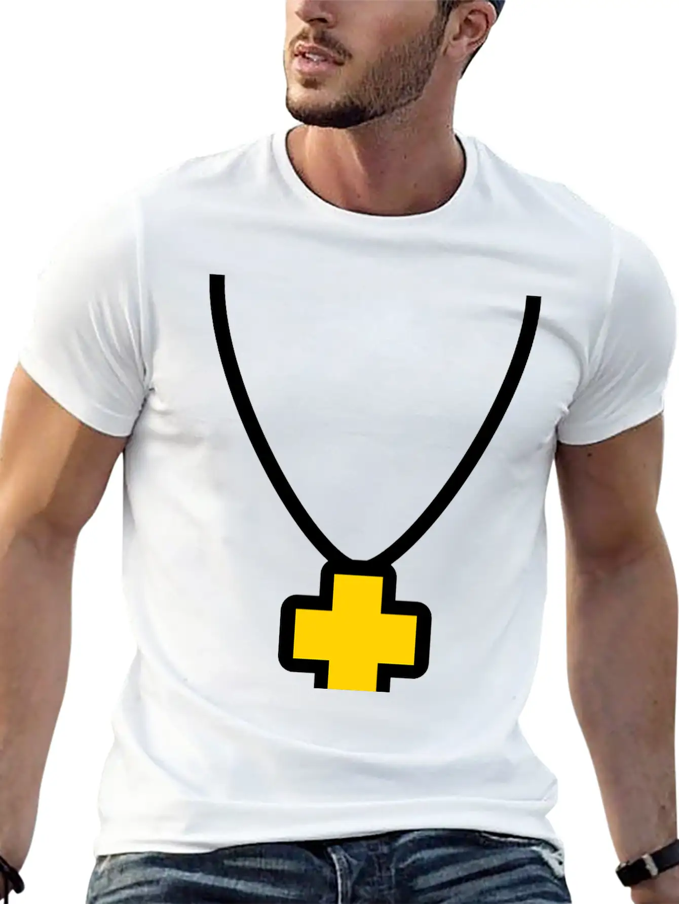 Necklace_cross_2c Essential Cotton Tee For Daily Outfits – Unisex Style