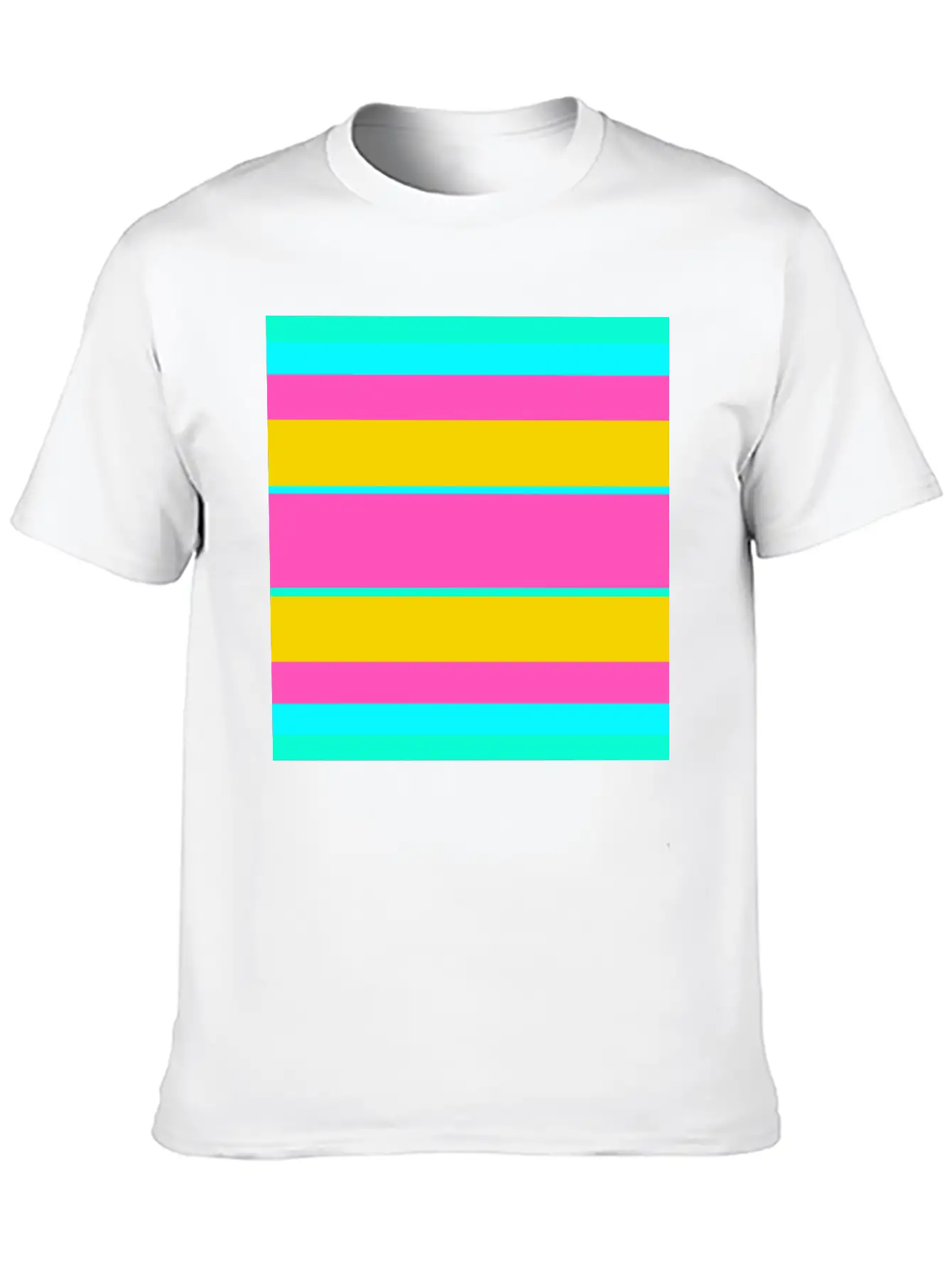 Neon Colored Stripe Modern Fit Casual T-Shirt – Clean And Versatile Design