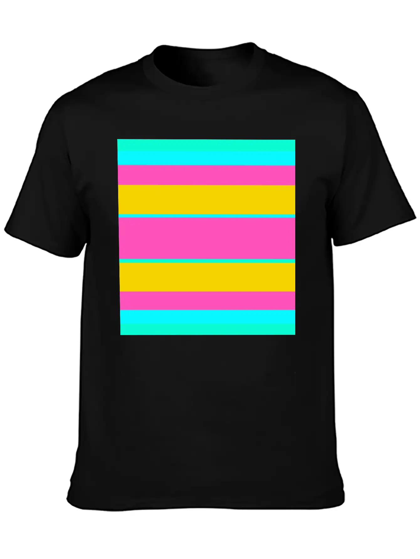 Neon Colored Stripe Modern Fit Casual T-Shirt – Clean And Versatile Design