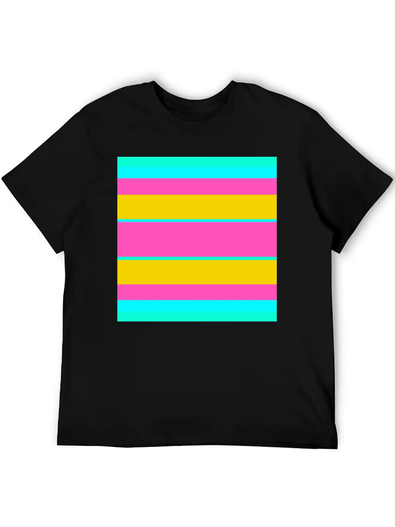 Neon Colored Stripe Modern Fit Casual T-Shirt – Clean And Versatile Design