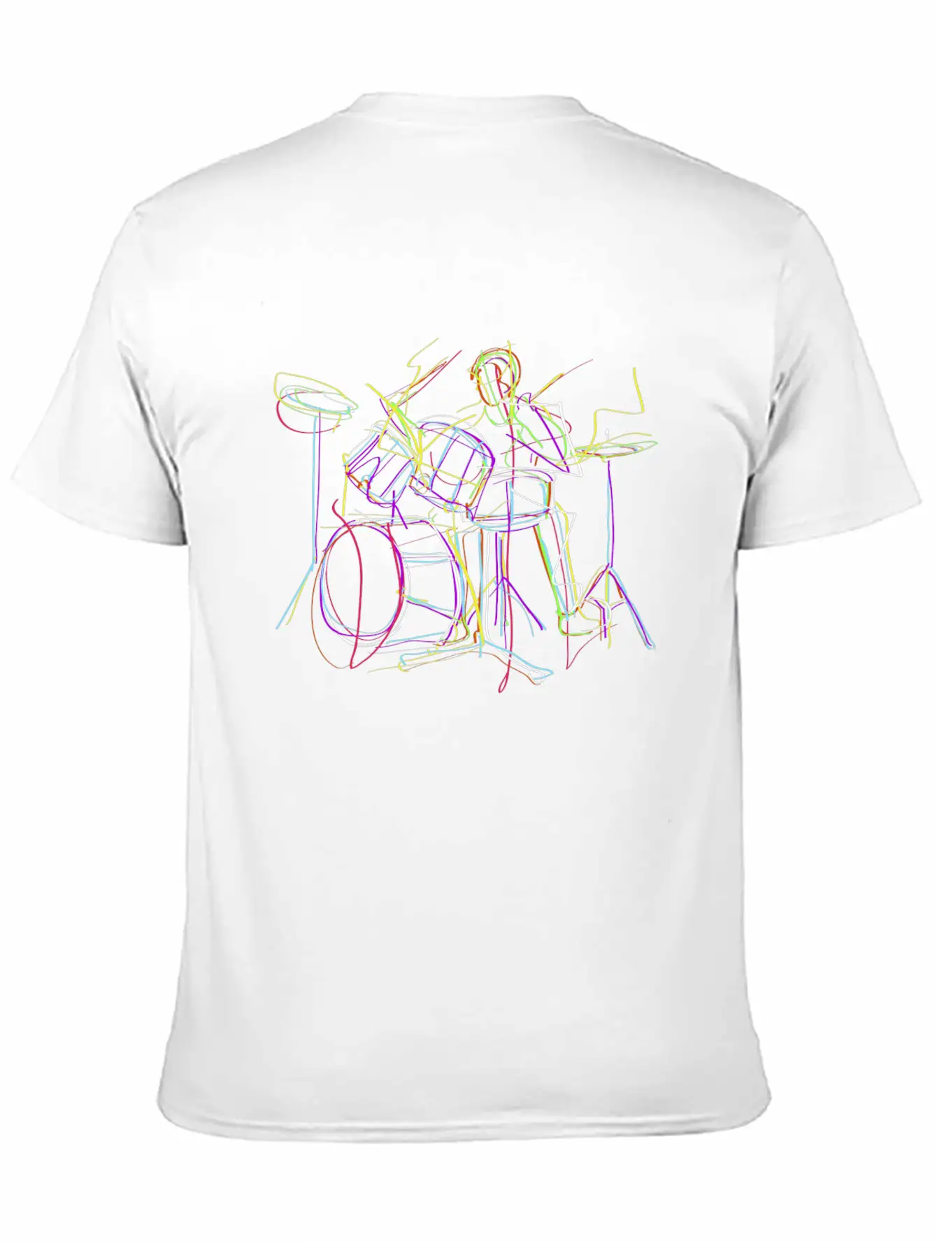 Neon Drums Musician Unisex Casual T-Shirt – Clean Design For Daily Comfort
