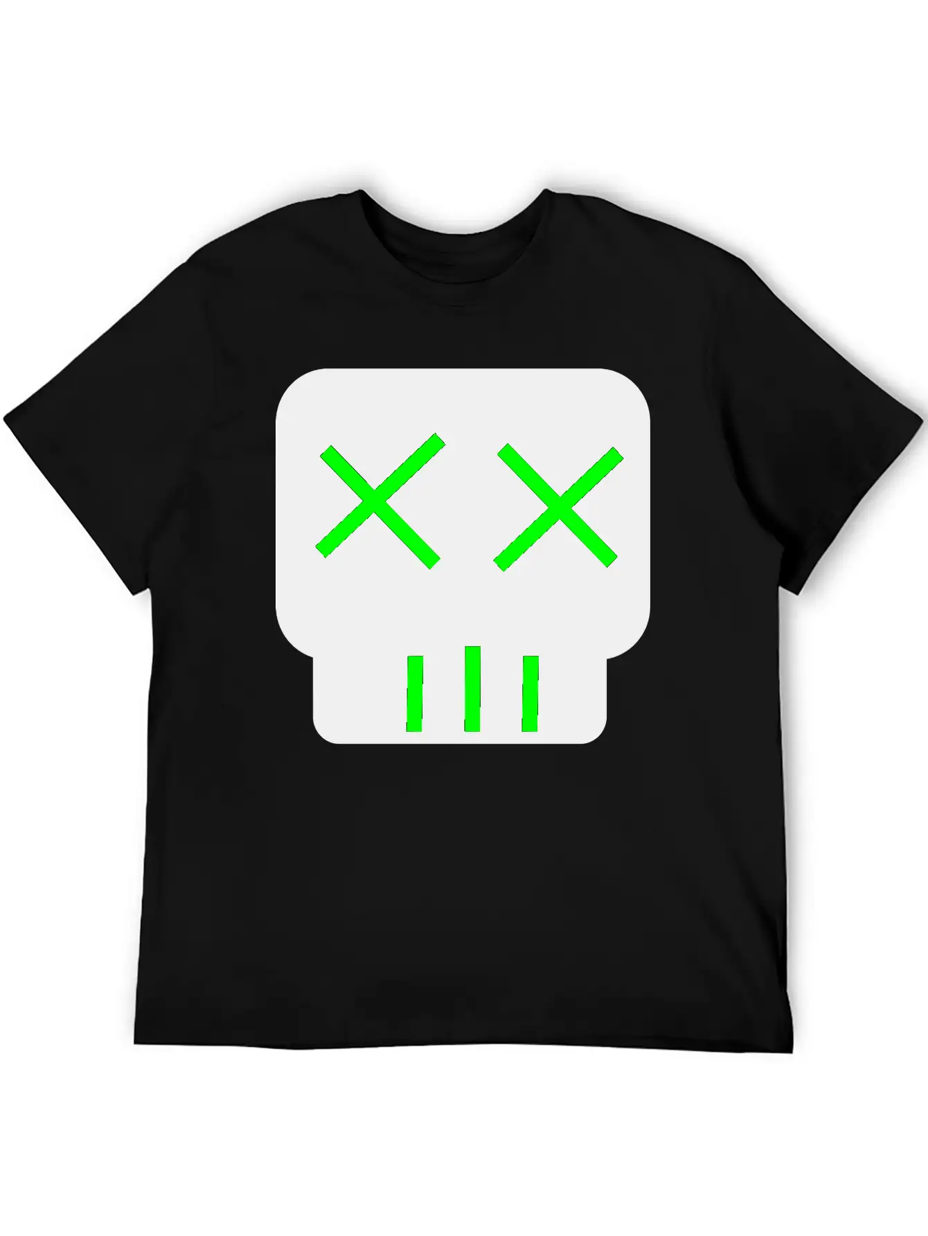 Neon Green Skullkid Essential Cotton Tee For Daily Outfits – Unisex Style