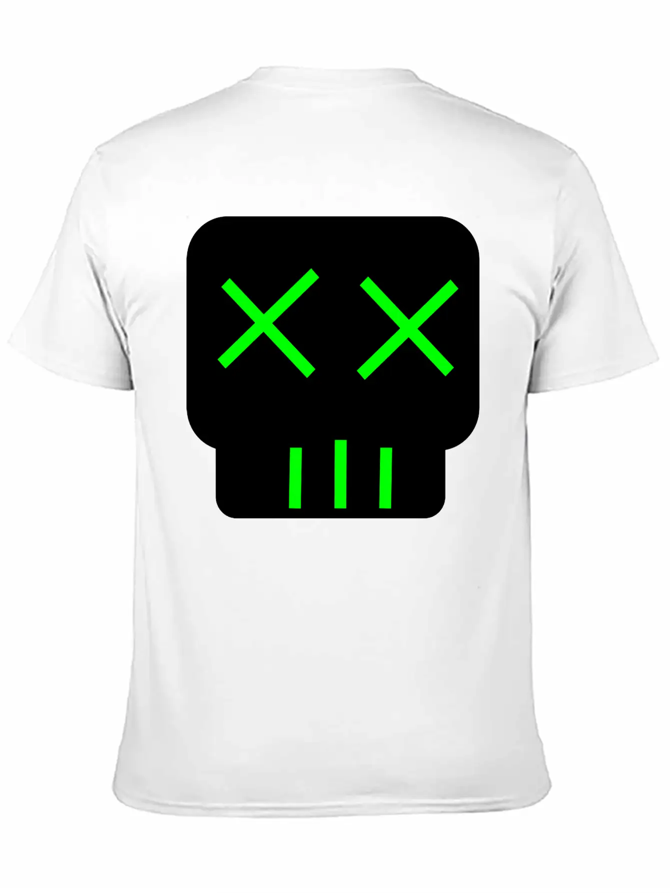 Neon Green Skullkid Essential Cotton Tee For Daily Outfits – Unisex Style