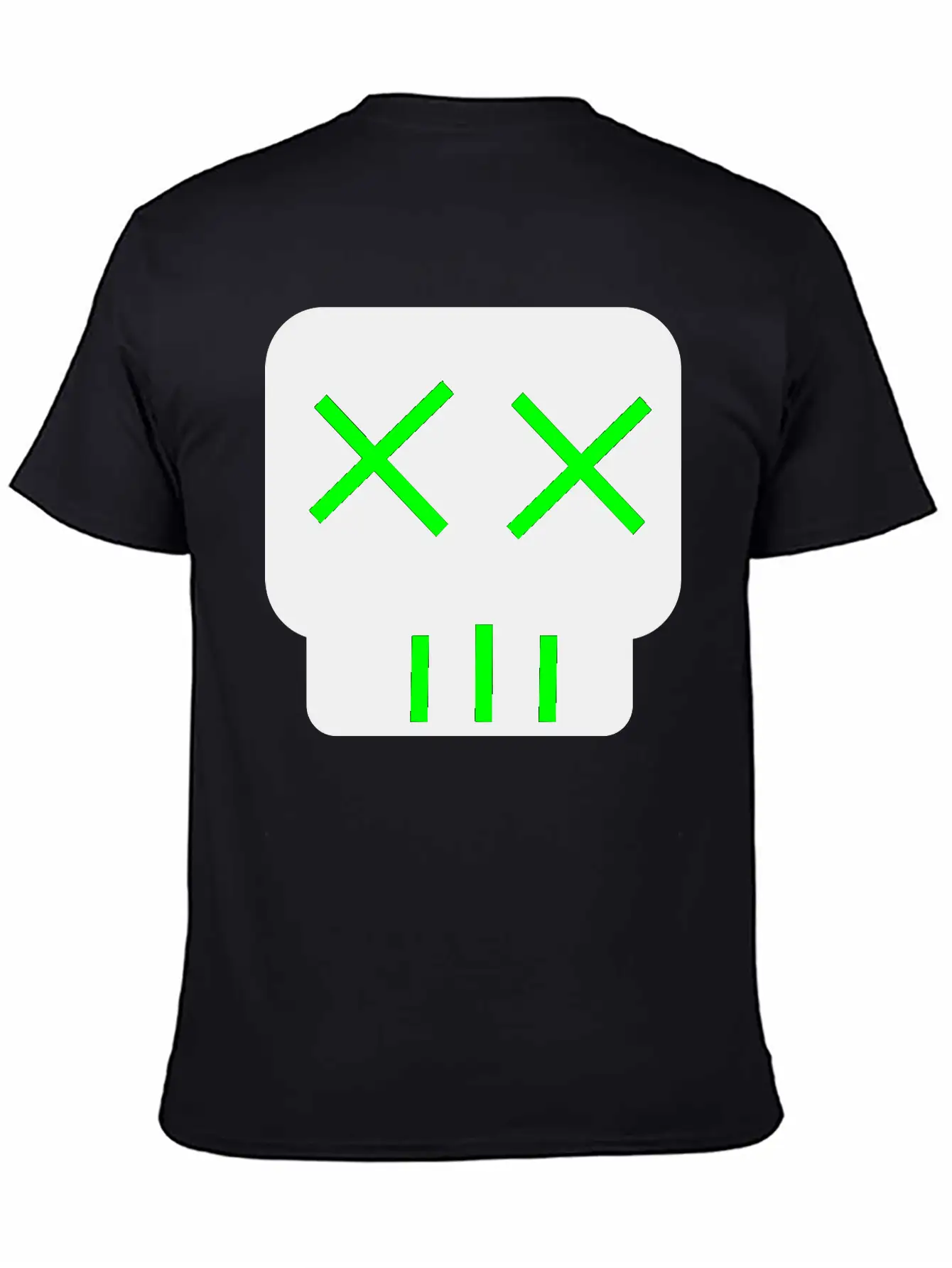 Neon Green Skullkid Essential Cotton Tee For Daily Outfits – Unisex Style