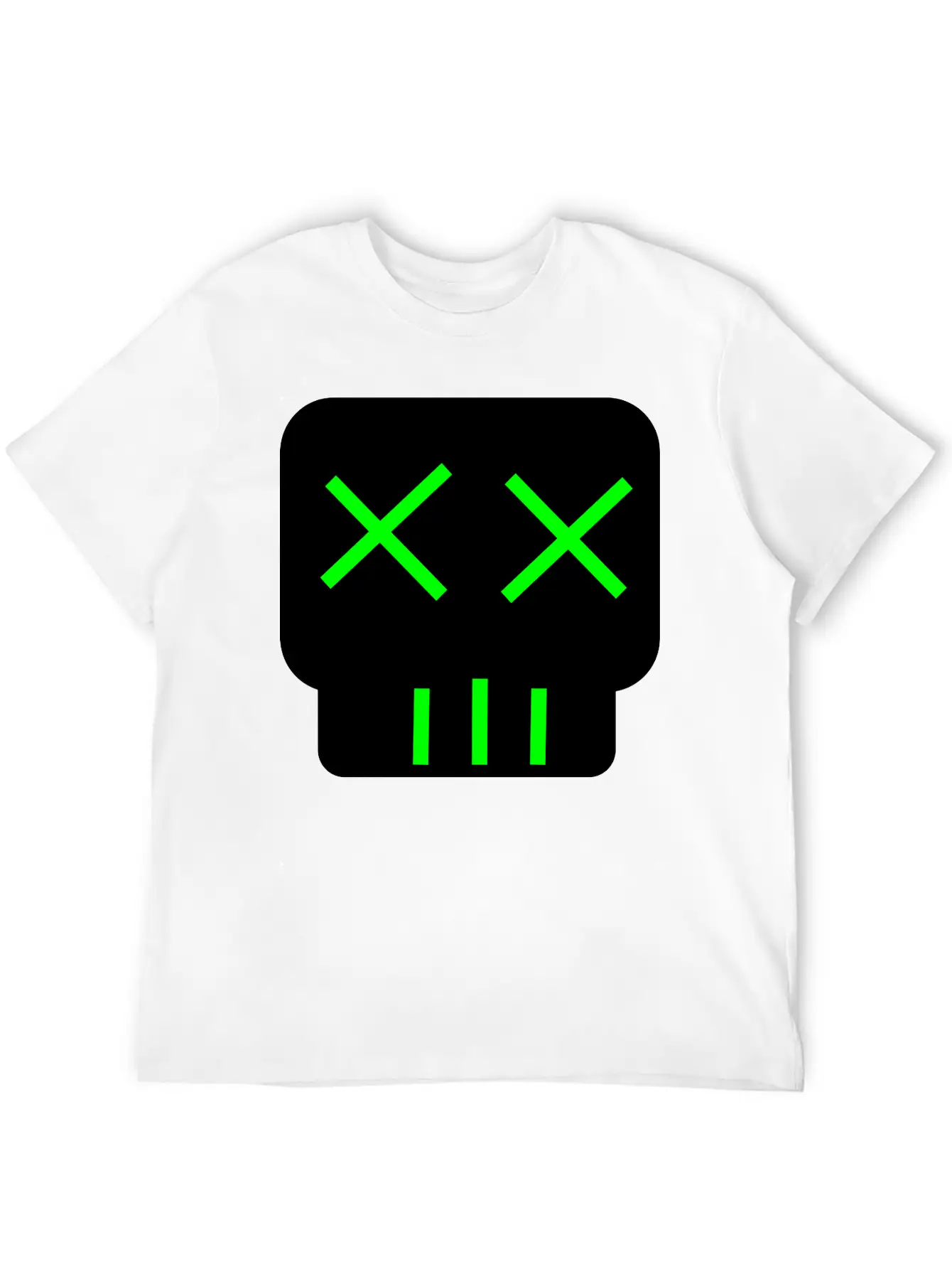 Neon Green Skullkid Essential Cotton Tee For Daily Outfits – Unisex Style