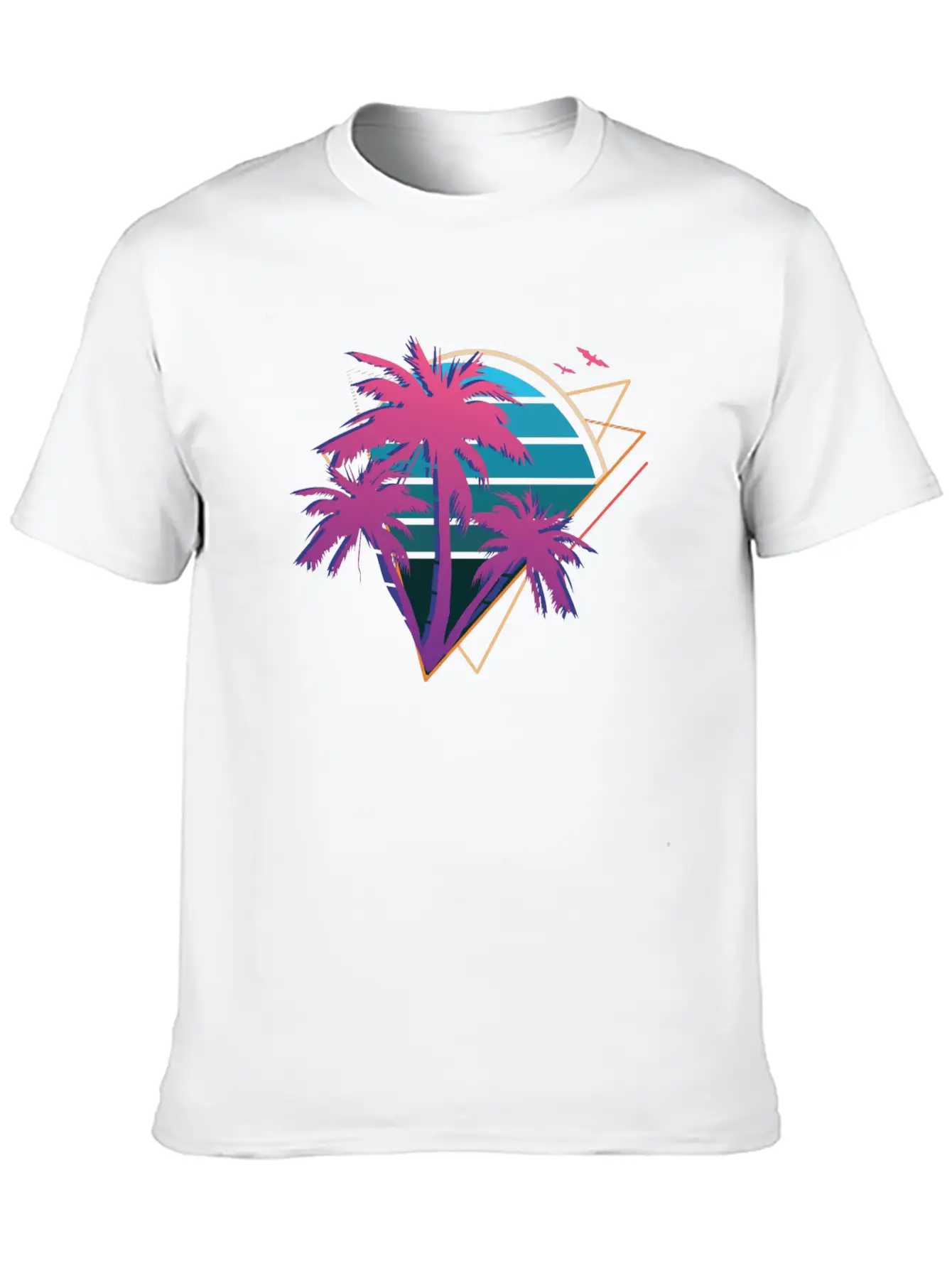 Neon Palm Trees Essential Cotton Tee For Daily Outfits – Unisex Style