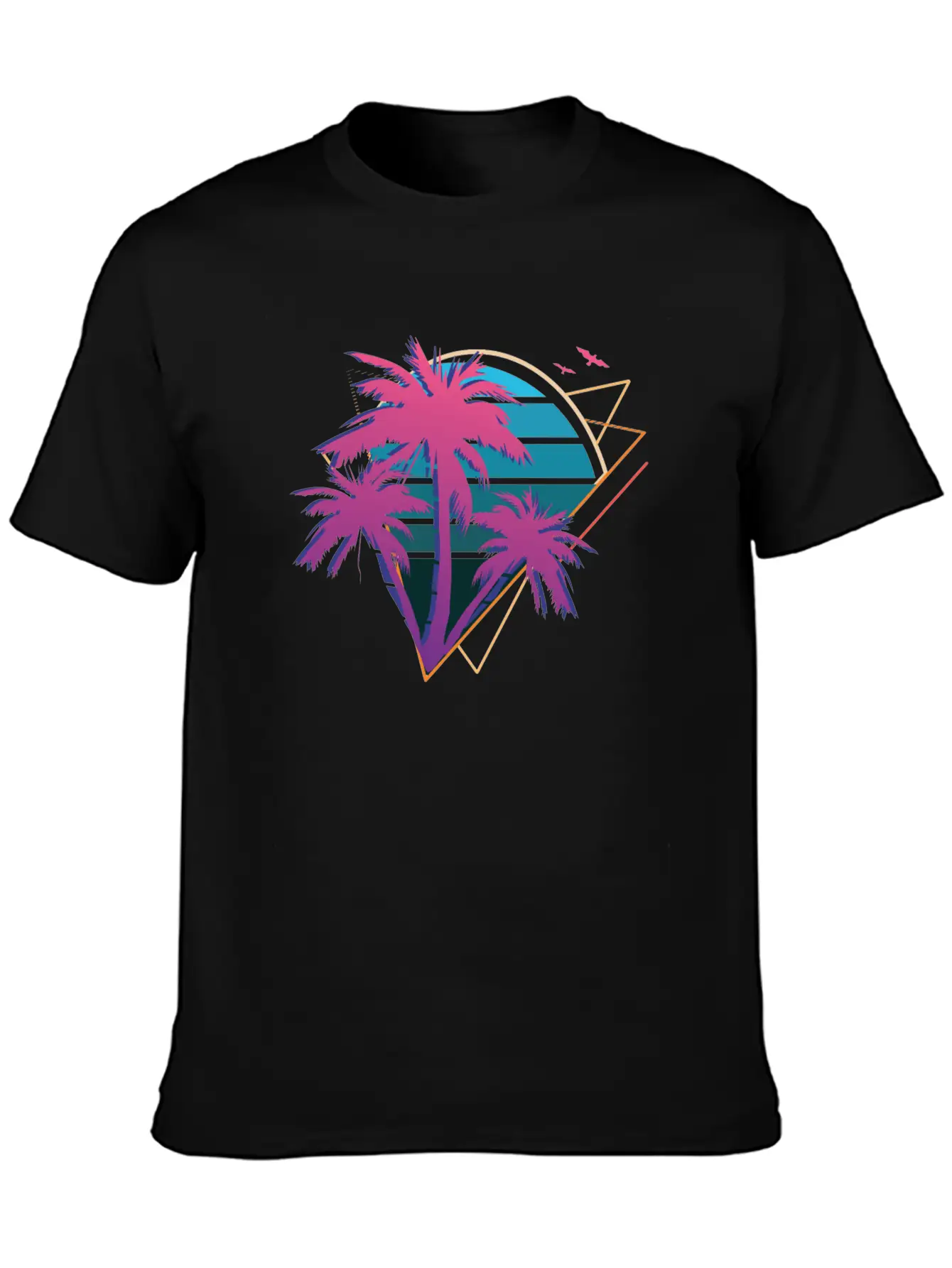 Neon Palm Trees Essential Cotton Tee For Daily Outfits – Unisex Style