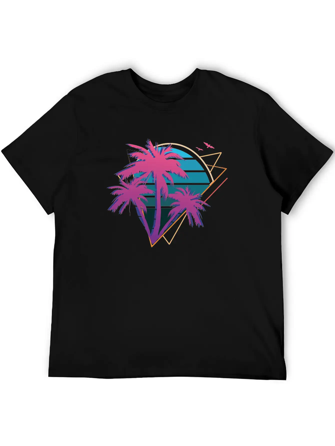 Neon Palm Trees Essential Cotton Tee For Daily Outfits – Unisex Style