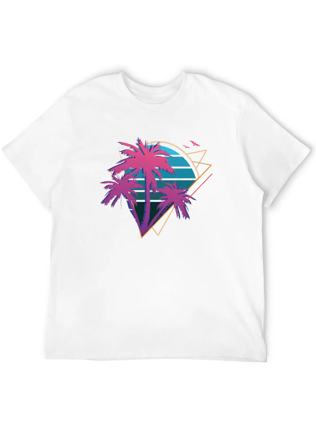 Neon Palm Trees Essential Cotton Tee For Daily Outfits – Unisex Style