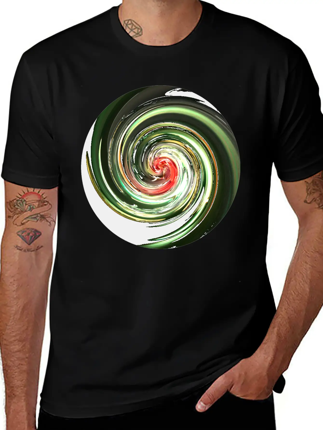 Neon Spiral Ball Modern Fit Casual T-Shirt ��� Clean And Versatile Design