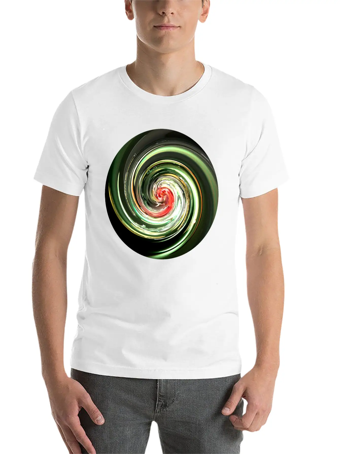 Neon Spiral Ball Modern Fit Casual T-Shirt ��� Clean And Versatile Design