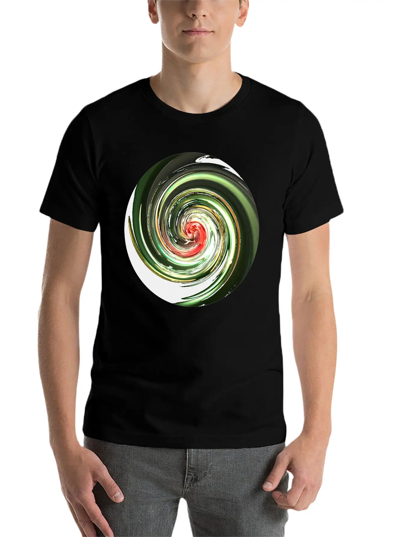 Neon Spiral Ball Modern Fit Casual T-Shirt ��� Clean And Versatile Design