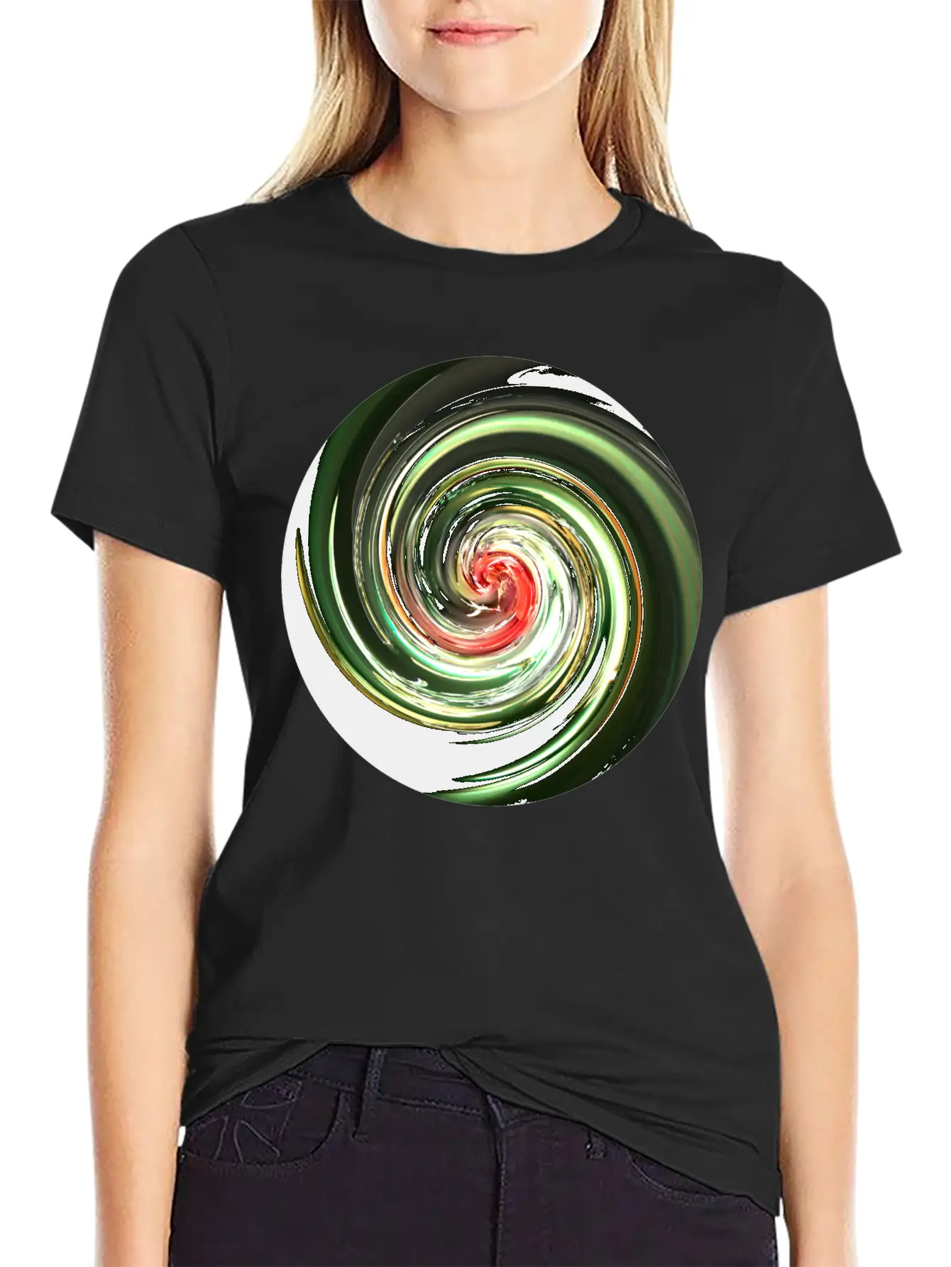 Neon Spiral Ball Modern Fit Casual T-Shirt ��� Clean And Versatile Design