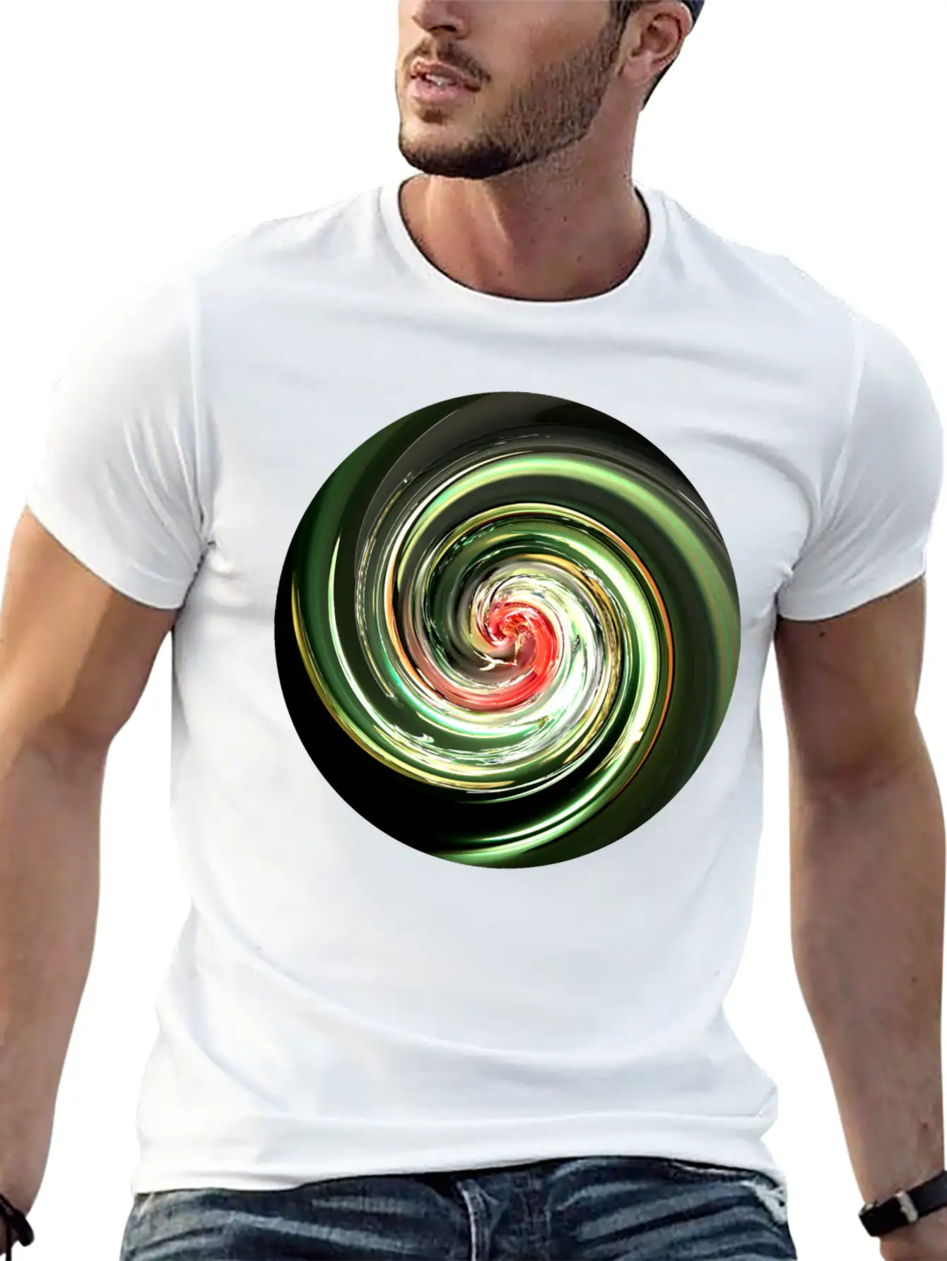 Neon Spiral Ball Modern Fit Casual T-Shirt ��� Clean And Versatile Design