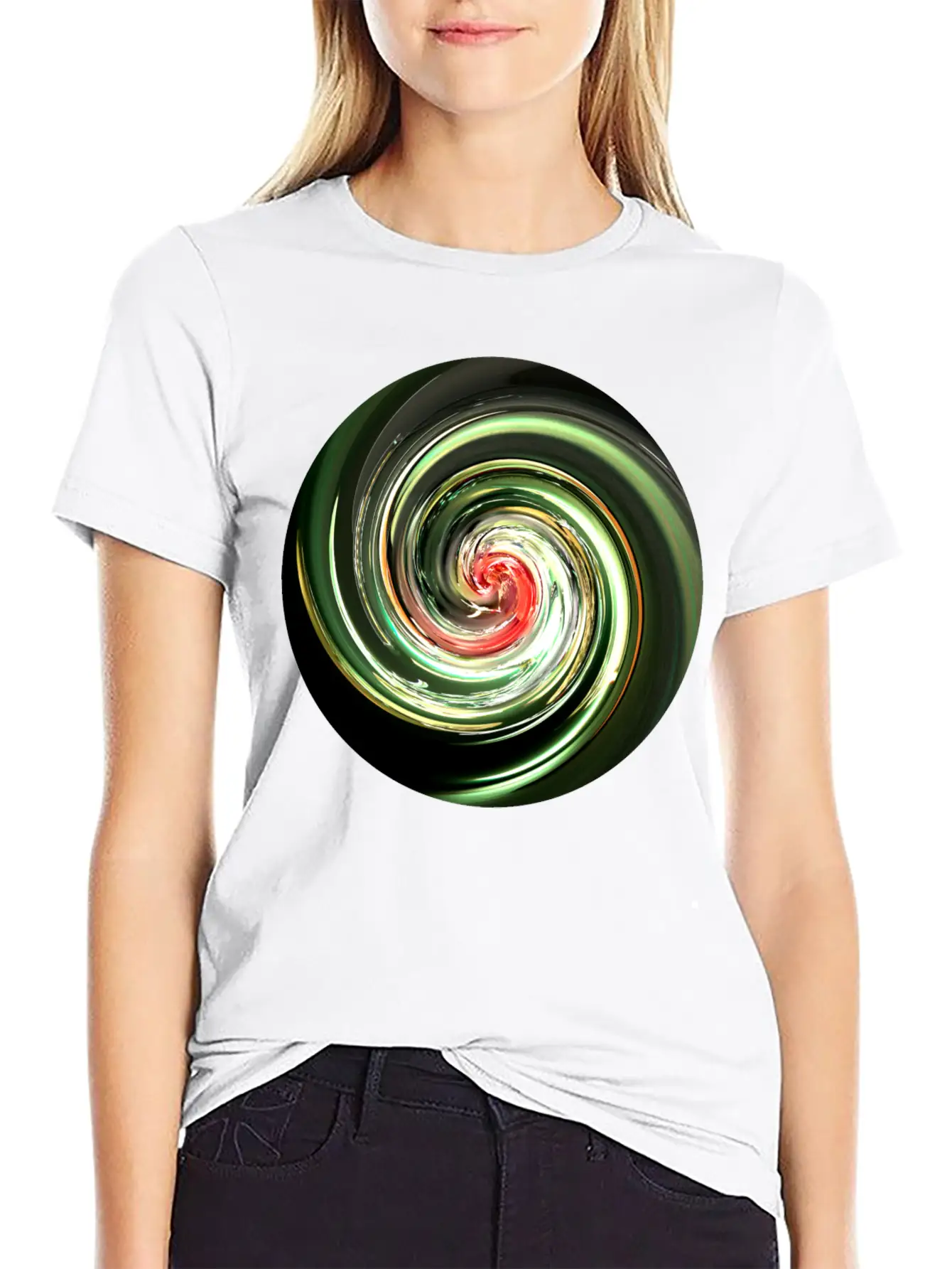 Neon Spiral Ball Modern Fit Casual T-Shirt ��� Clean And Versatile Design