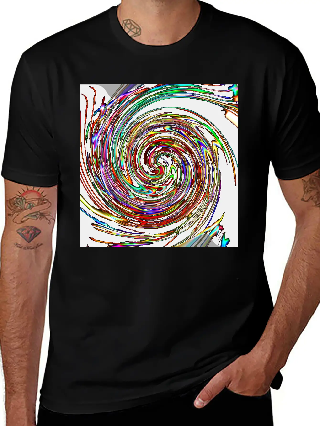 Neon Spirals, Neon Spiralen Basic Graphic T-Shirt – Daily Comfort In Soft Cotton