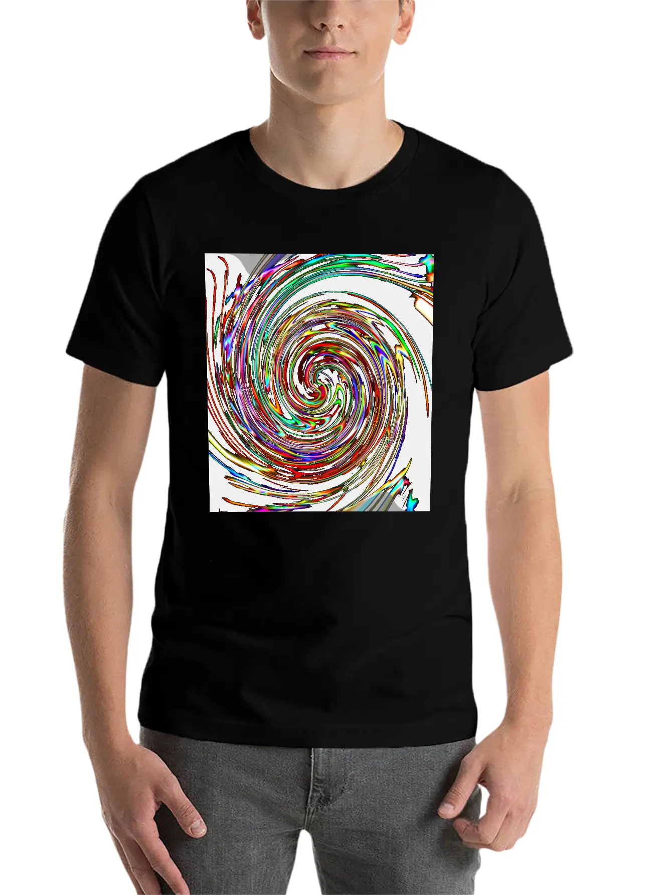Neon Spirals, Neon Spiralen Basic Graphic T-Shirt – Daily Comfort In Soft Cotton