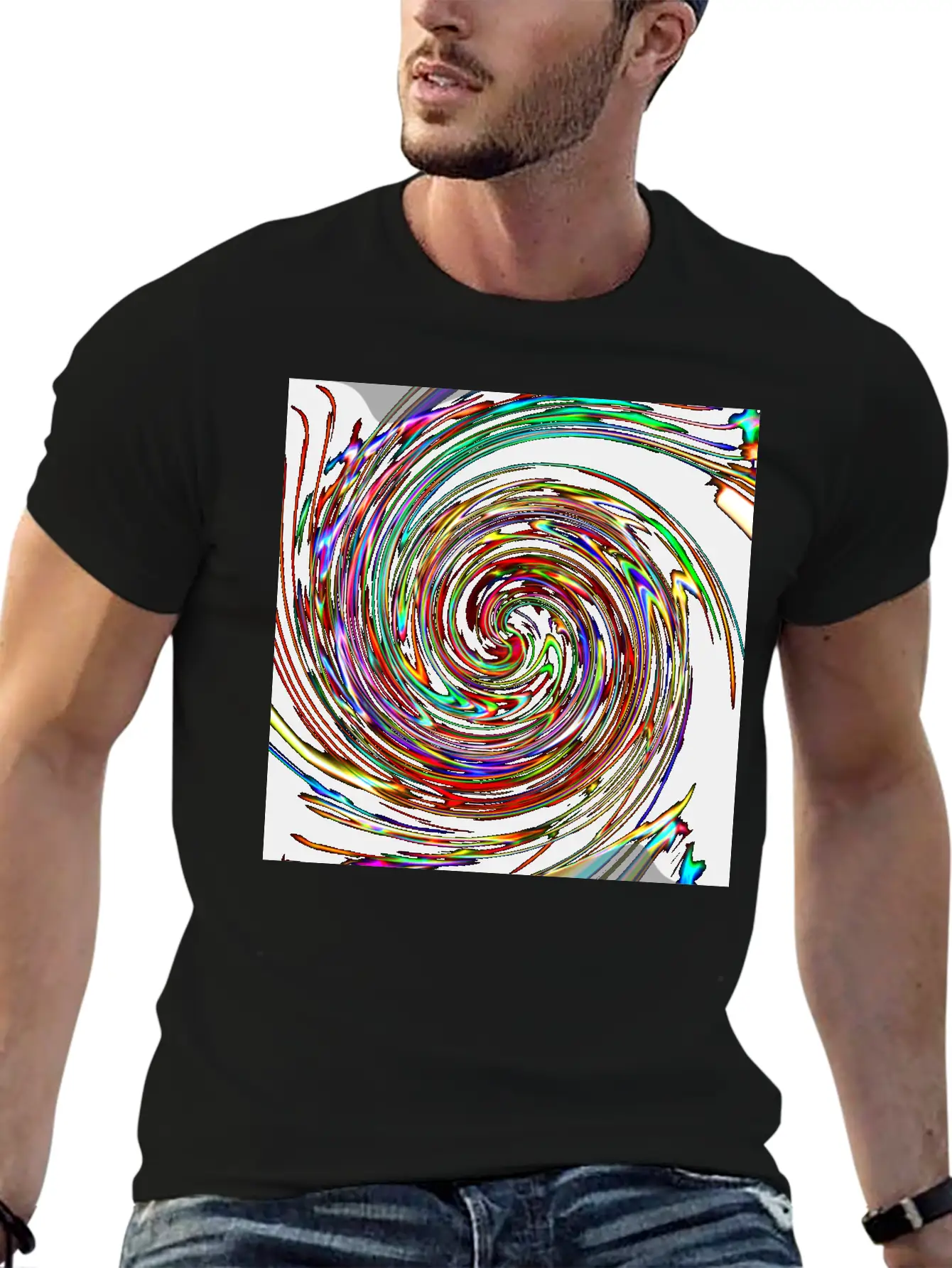 Neon Spirals, Neon Spiralen Basic Graphic T-Shirt – Daily Comfort In Soft Cotton