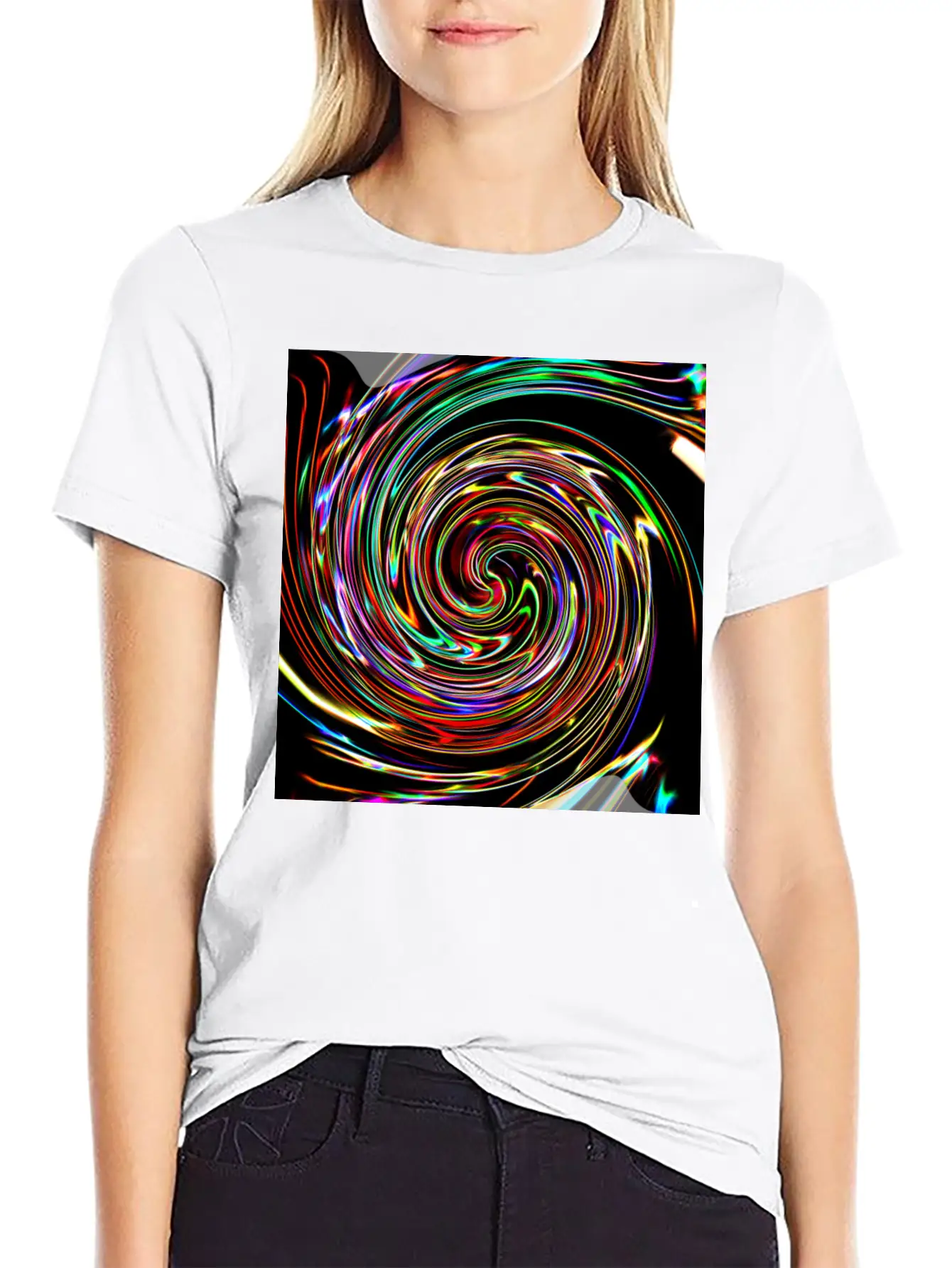 Neon Spirals, Neon Spiralen Basic Graphic T-Shirt – Daily Comfort In Soft Cotton