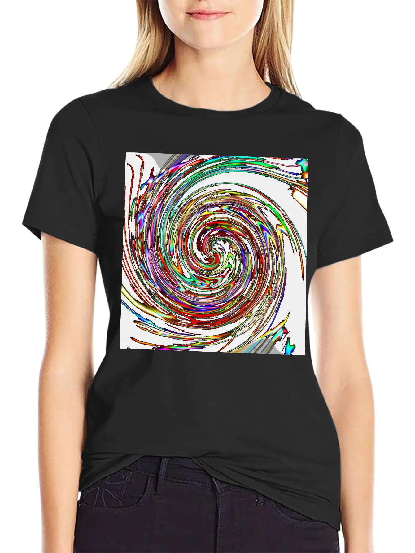 Neon Spirals, Neon Spiralen Basic Graphic T-Shirt – Daily Comfort In Soft Cotton