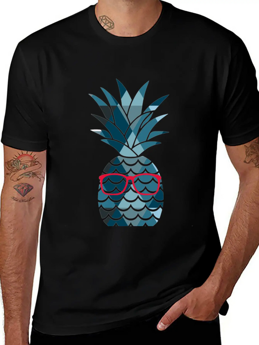 Nerd Pineapple Lightweight Cotton T-Shirt – Daily Comfort Graphic Shirt