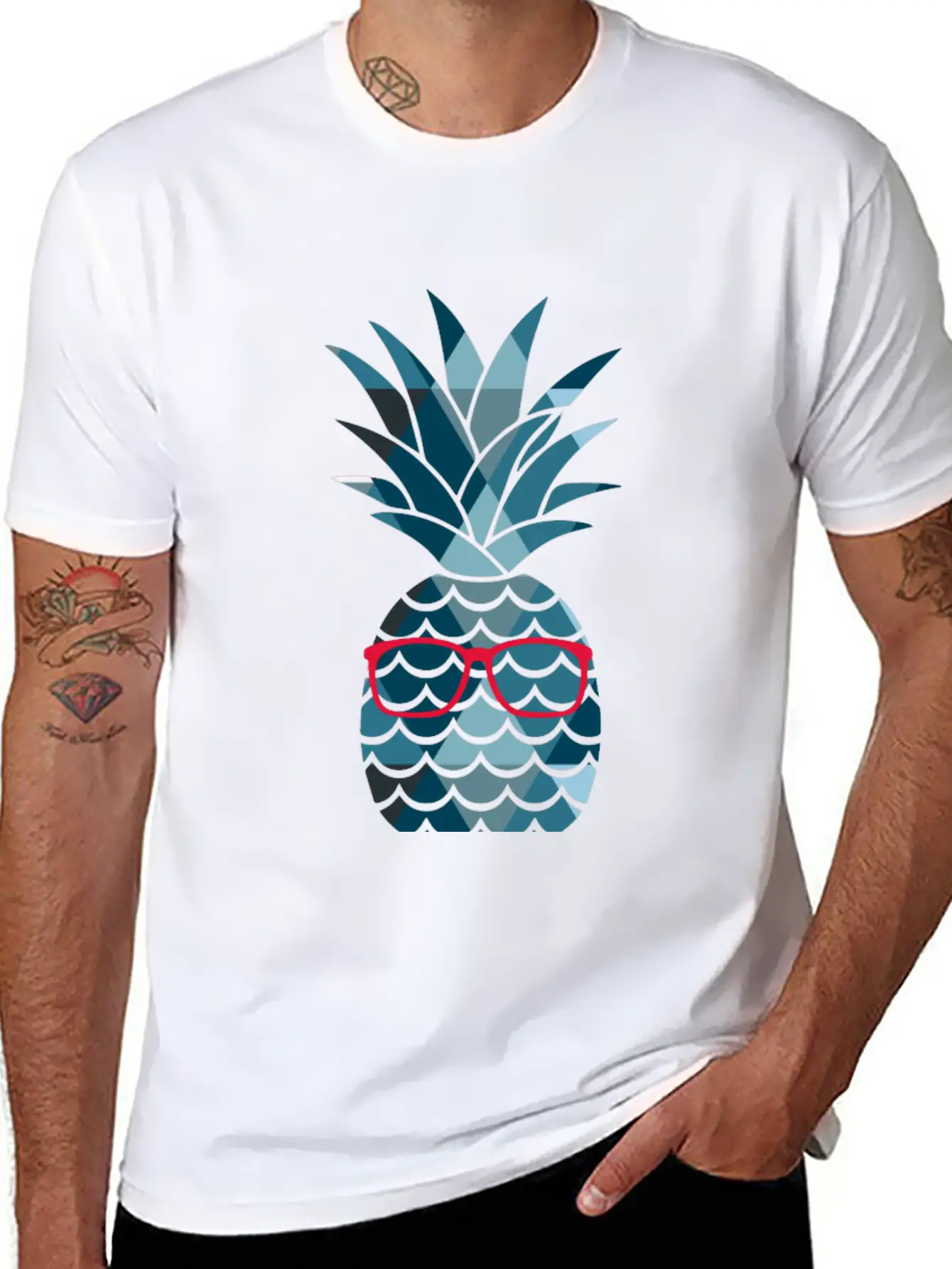 Nerd Pineapple Lightweight Cotton T-Shirt – Daily Comfort Graphic Shirt