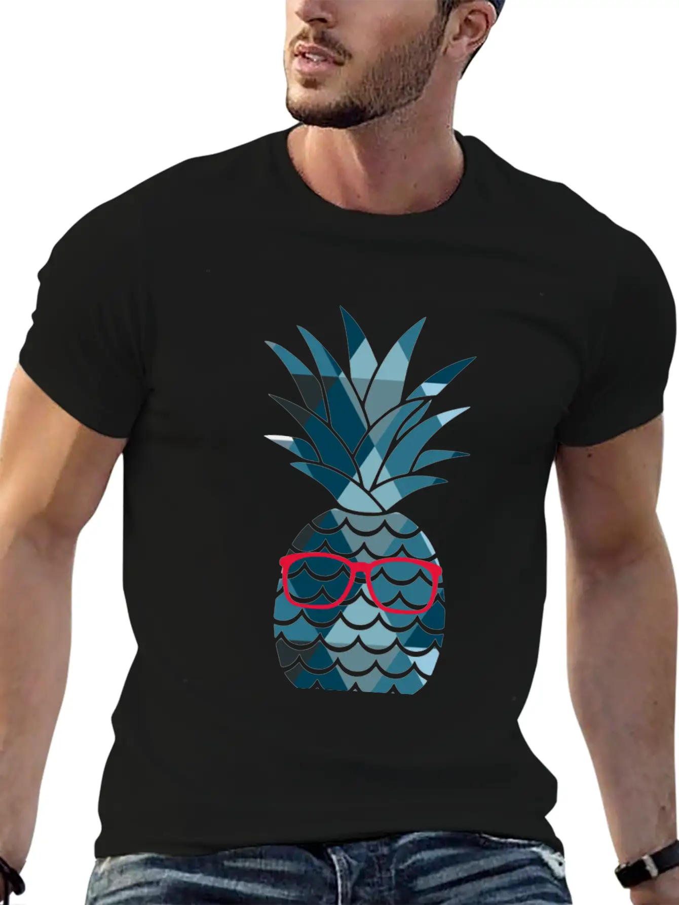 Nerd Pineapple Lightweight Cotton T-Shirt – Daily Comfort Graphic Shirt