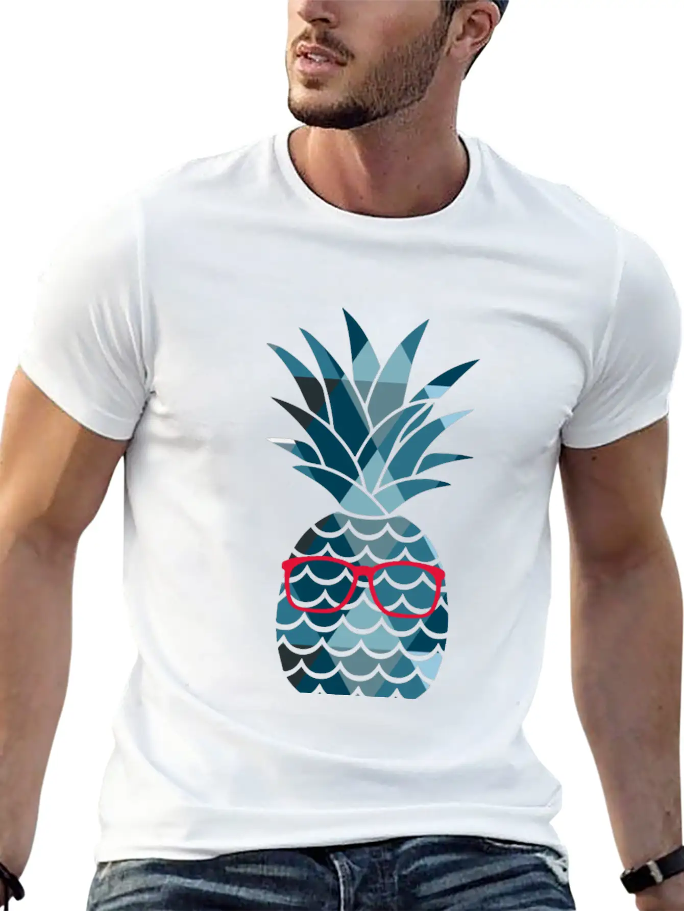 Nerd Pineapple Lightweight Cotton T-Shirt – Daily Comfort Graphic Shirt
