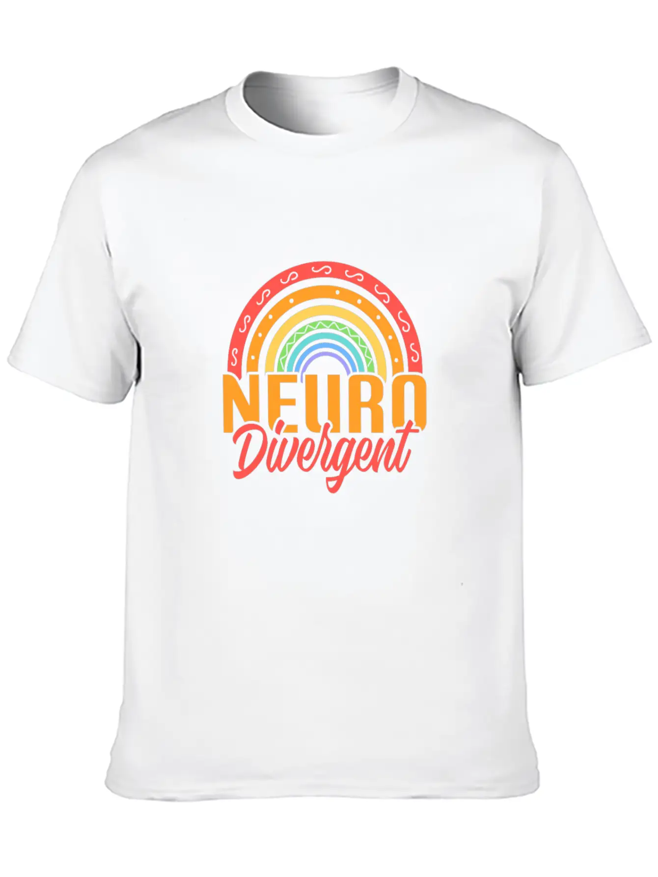Neurodivergent Rainbow Unisex Casual T-Shirt – Clean Design For Daily Comfort