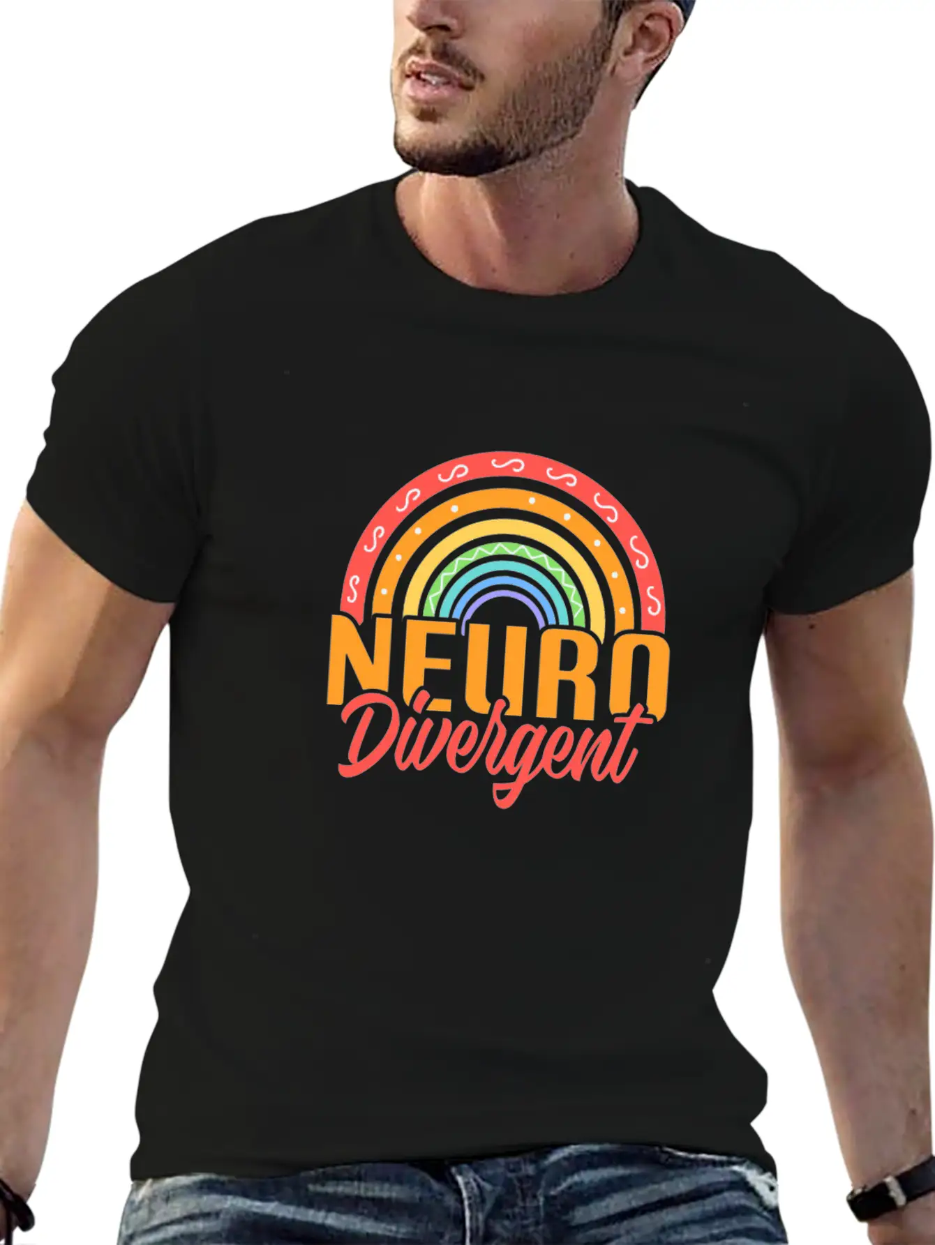 Neurodivergent Rainbow Unisex Casual T-Shirt – Clean Design For Daily Comfort