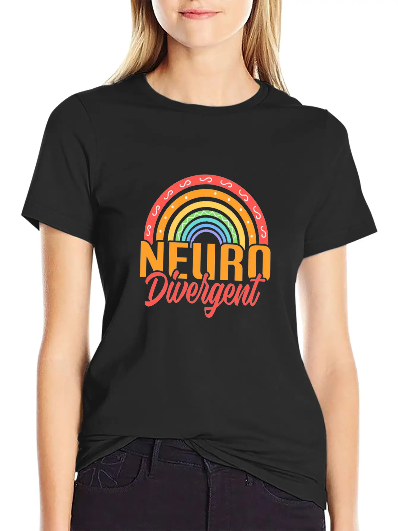 Neurodivergent Rainbow Unisex Casual T-Shirt – Clean Design For Daily Comfort
