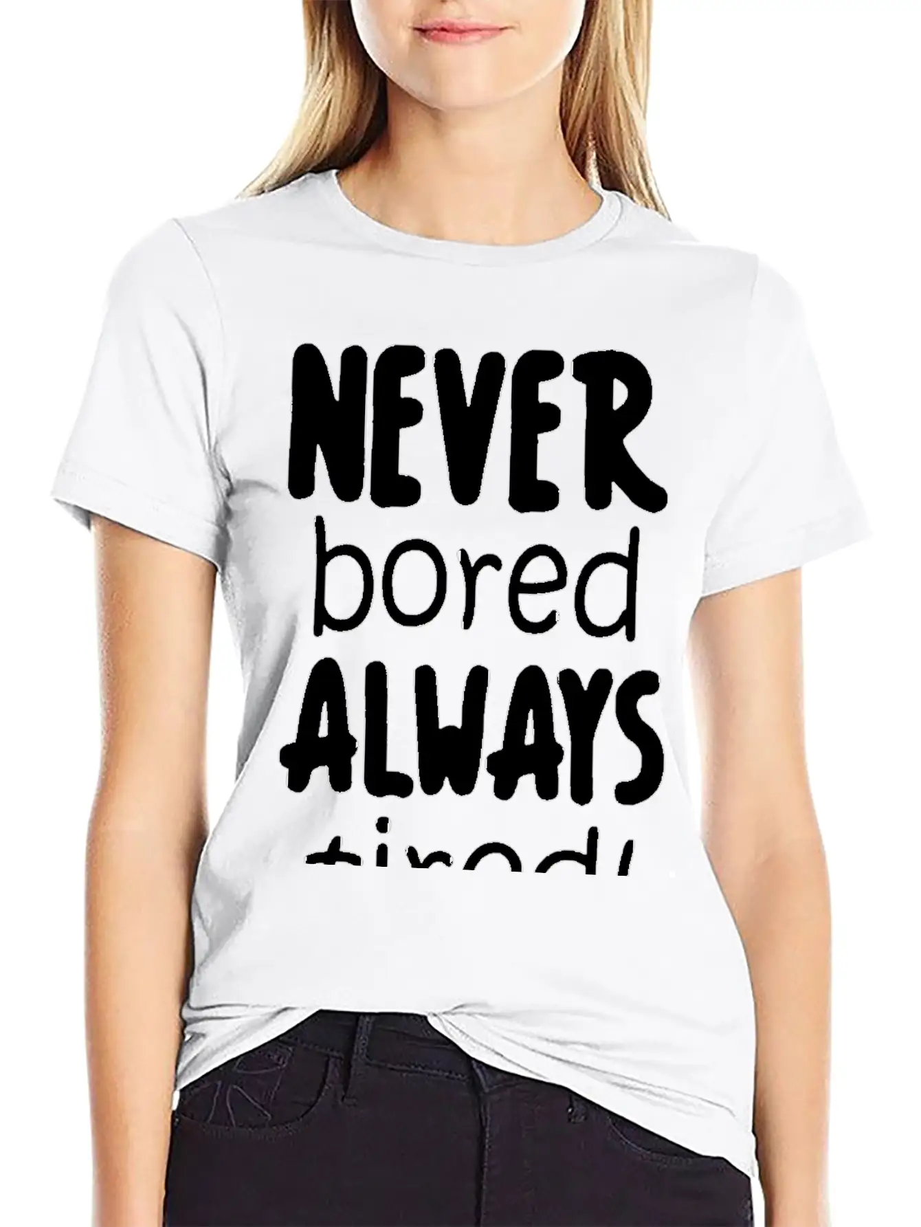 Never Bored Quote Soft Cotton Short Sleeve Tee – Unisex Wardrobe Staple