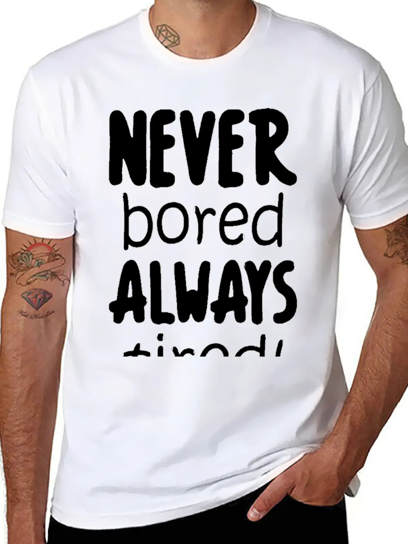 Never Bored Quote Soft Cotton Short Sleeve Tee – Unisex Wardrobe Staple