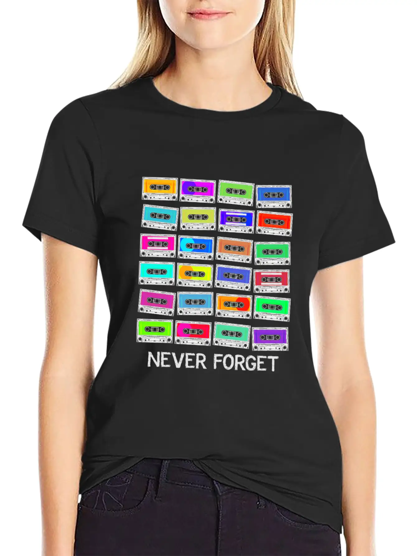 Never Forget Audio Cassette Tape - Never Forget Lightweight Cotton T-Shirt – Daily Comfort Graphic Shirt