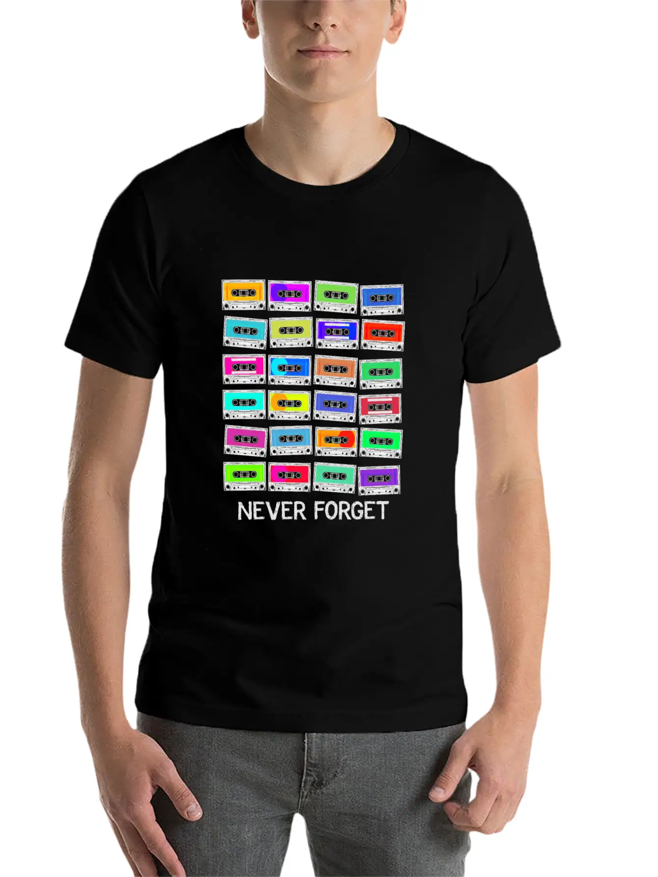 Never Forget Audio Cassette Tape - Never Forget Lightweight Cotton T-Shirt – Daily Comfort Graphic Shirt