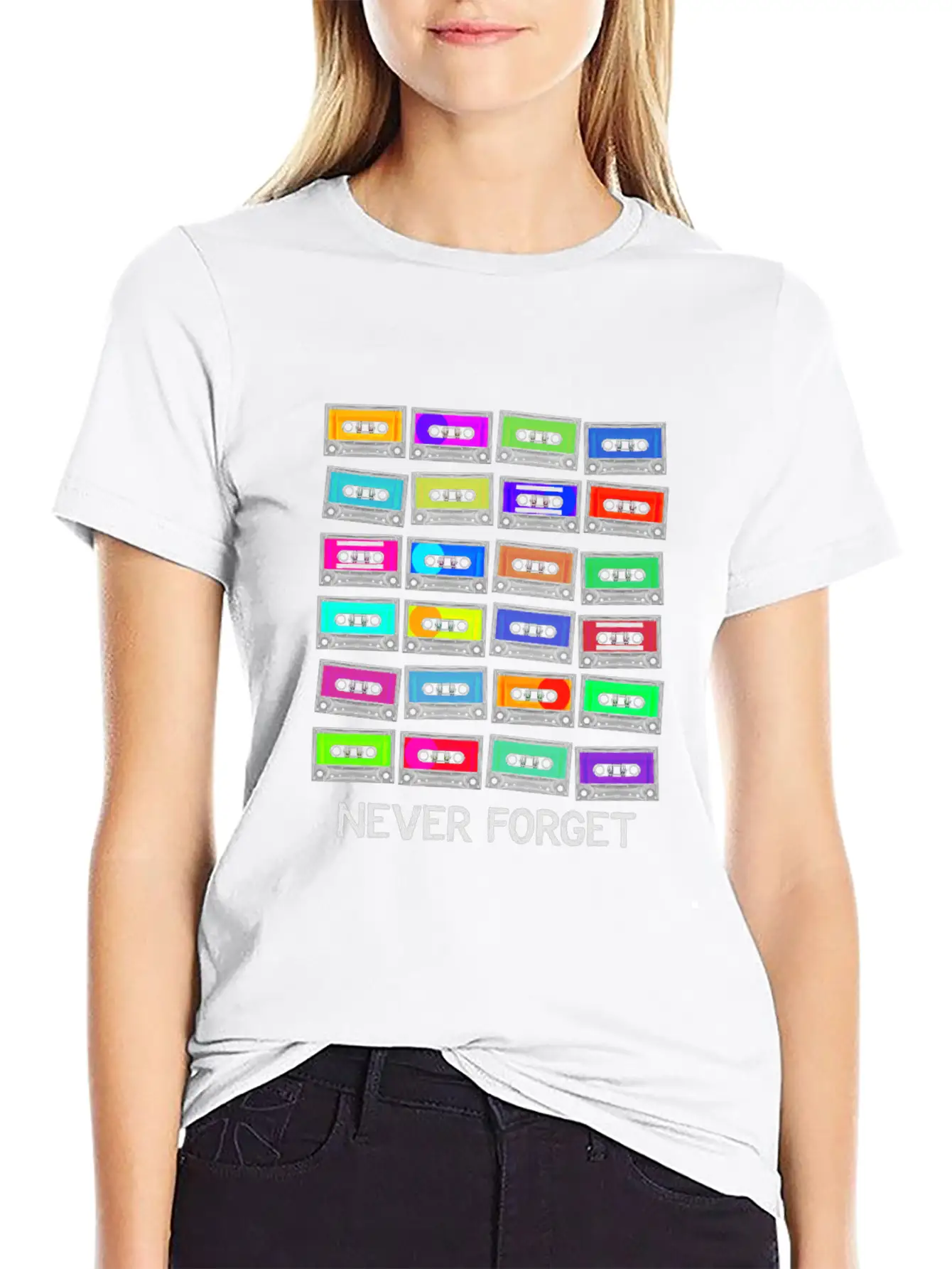 Never Forget Audio Cassette Tape - Never Forget Lightweight Cotton T-Shirt – Daily Comfort Graphic Shirt