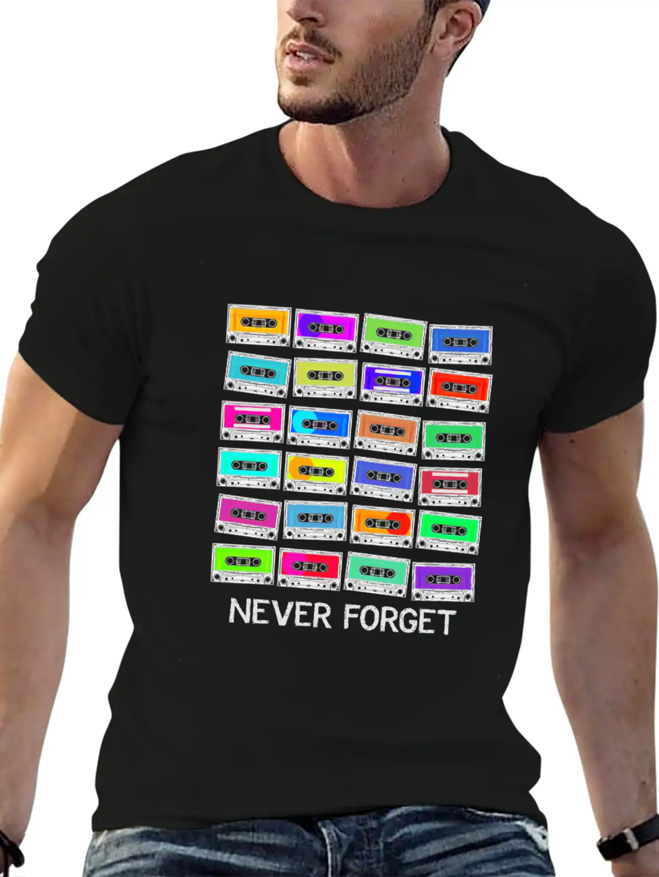 Never Forget Audio Cassette Tape - Never Forget Lightweight Cotton T-Shirt – Daily Comfort Graphic Shirt